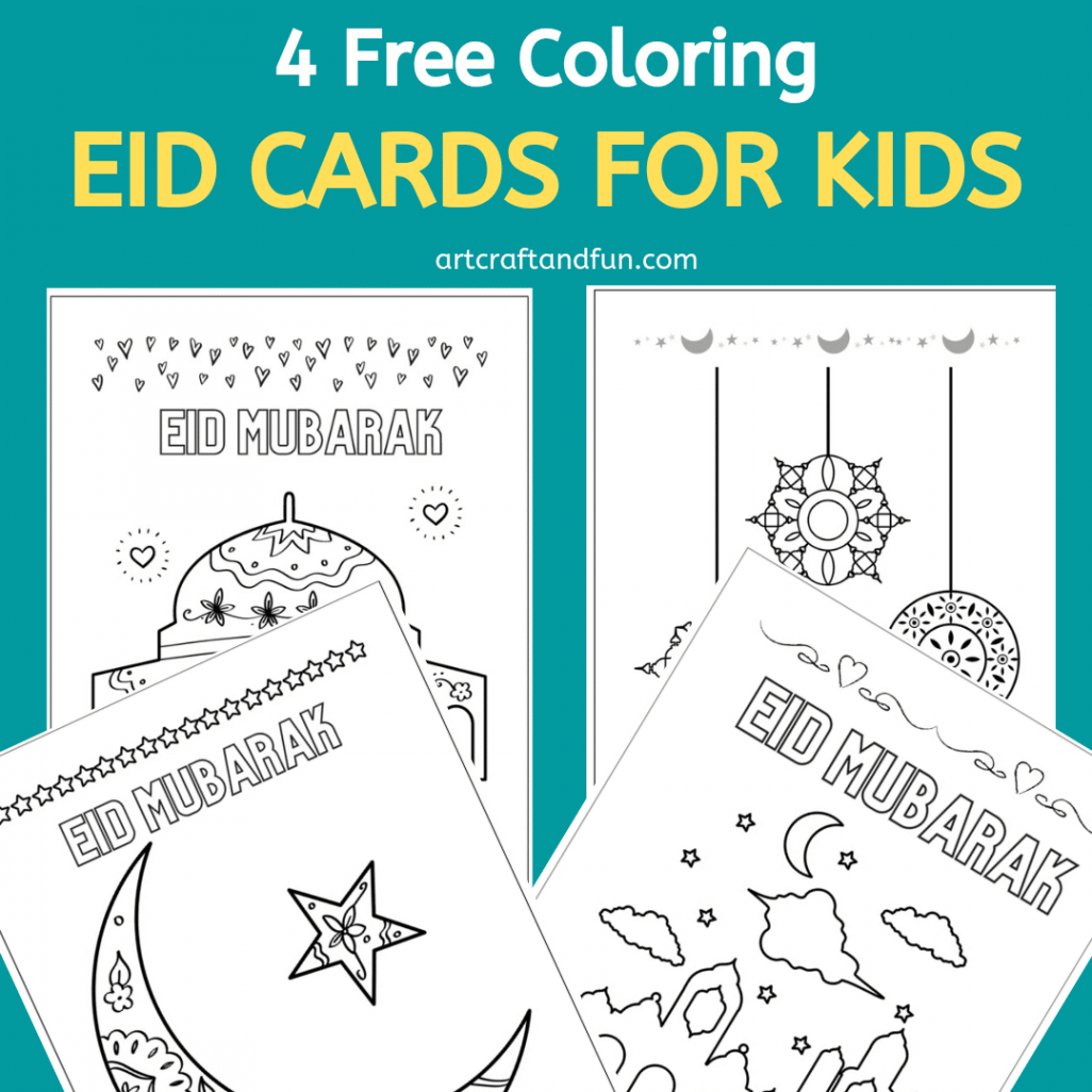 Free Printable Coloring Eid Cards For Kids -