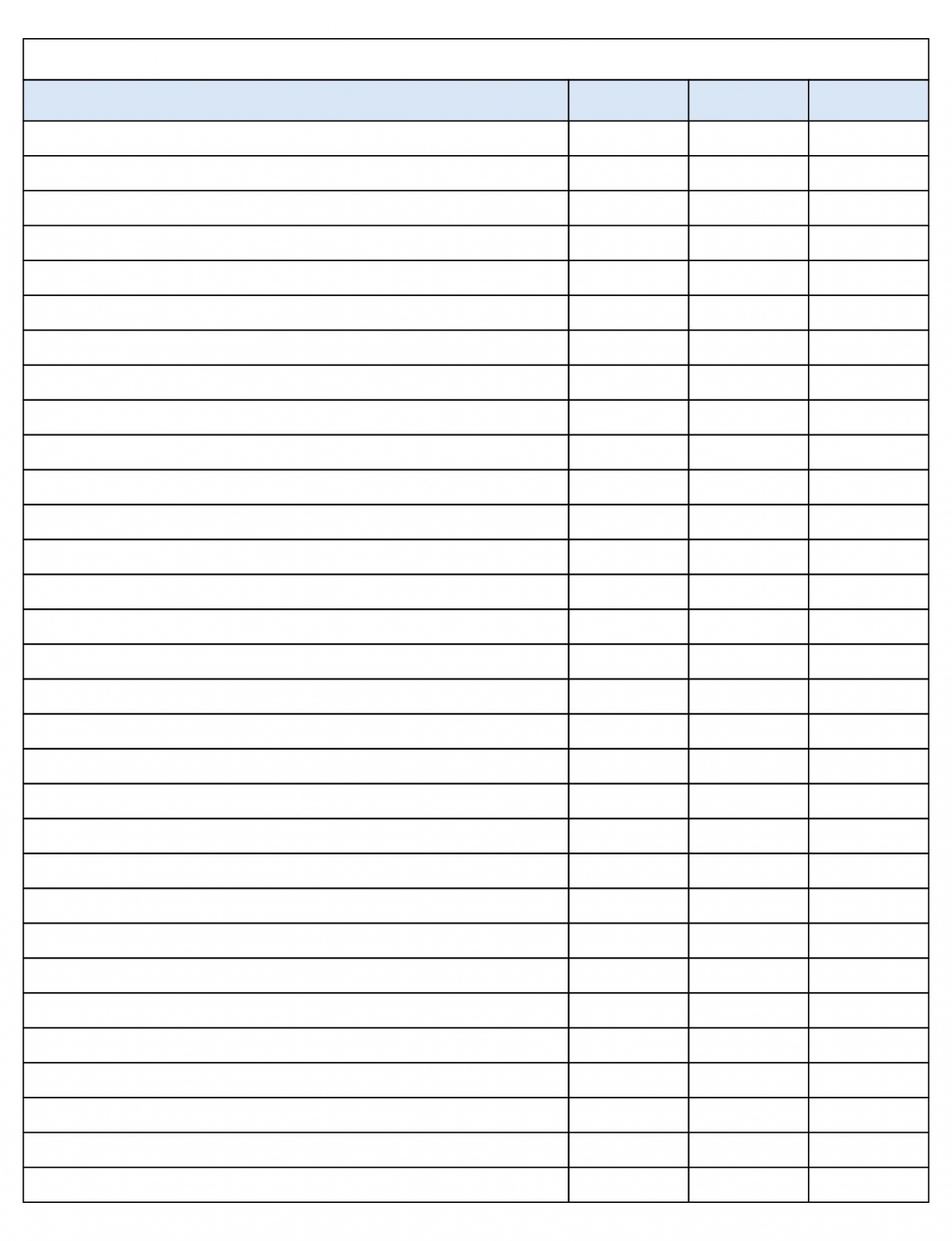 Free Printable  Column Spreadsheet  Templates printable free