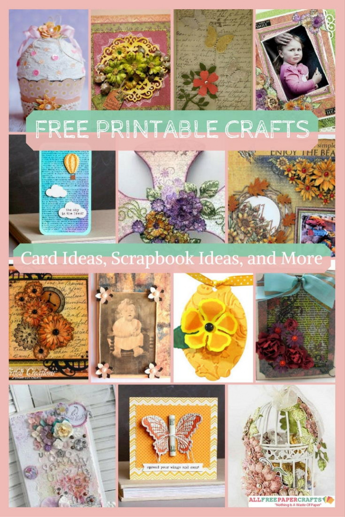 Free Printable Crafts:  Handmade Card Ideas, Scrapbook Layout