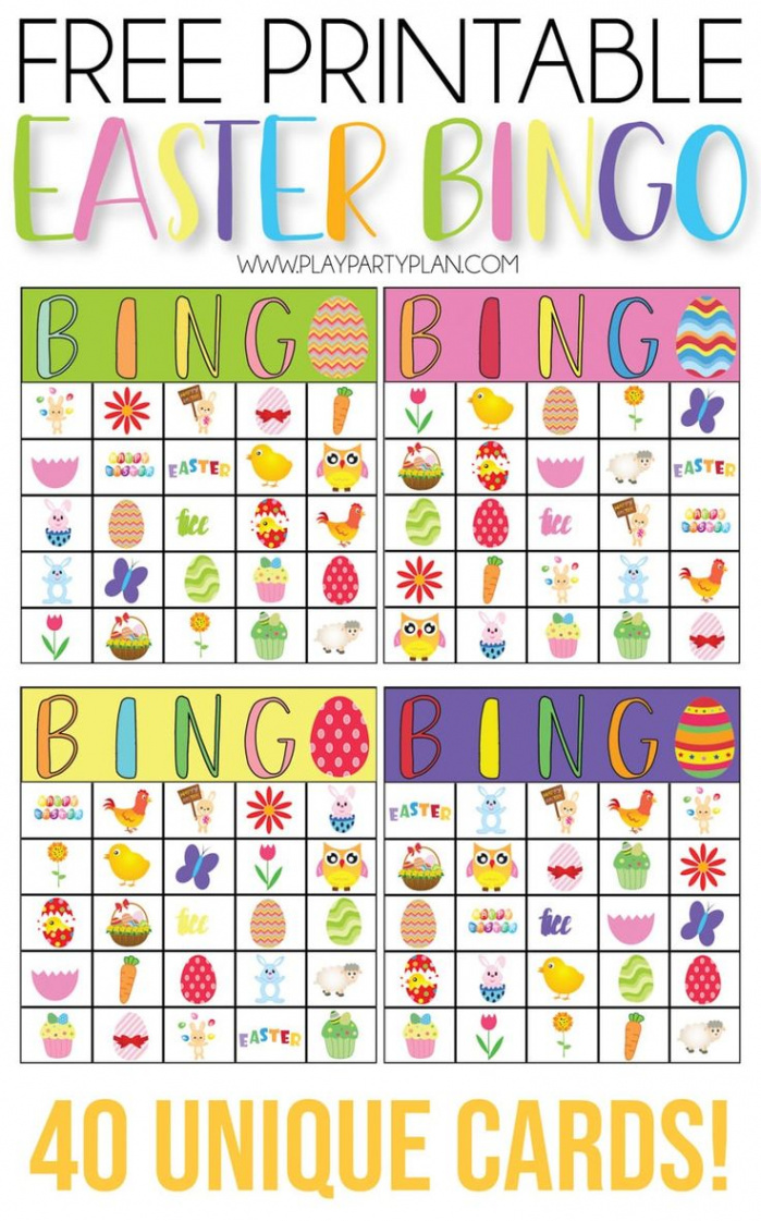 Free Printable Easter Bingo Cards  Easter bingo, Easter