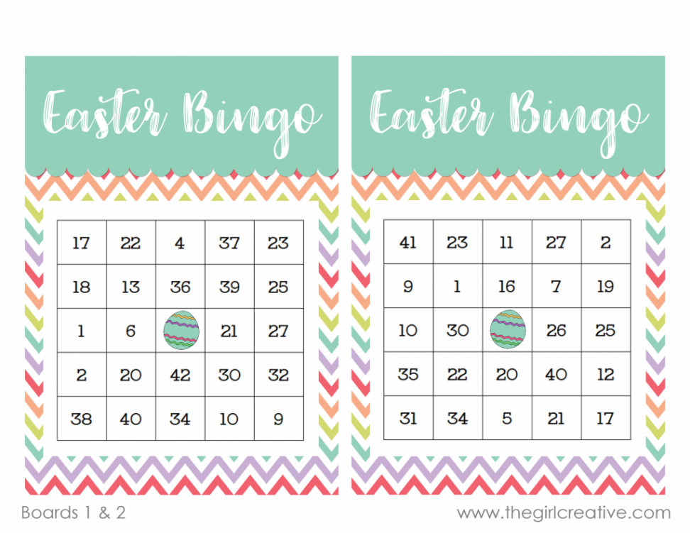 FREE PRINTABLE EASTER BINGO GAME - The Girl Creative