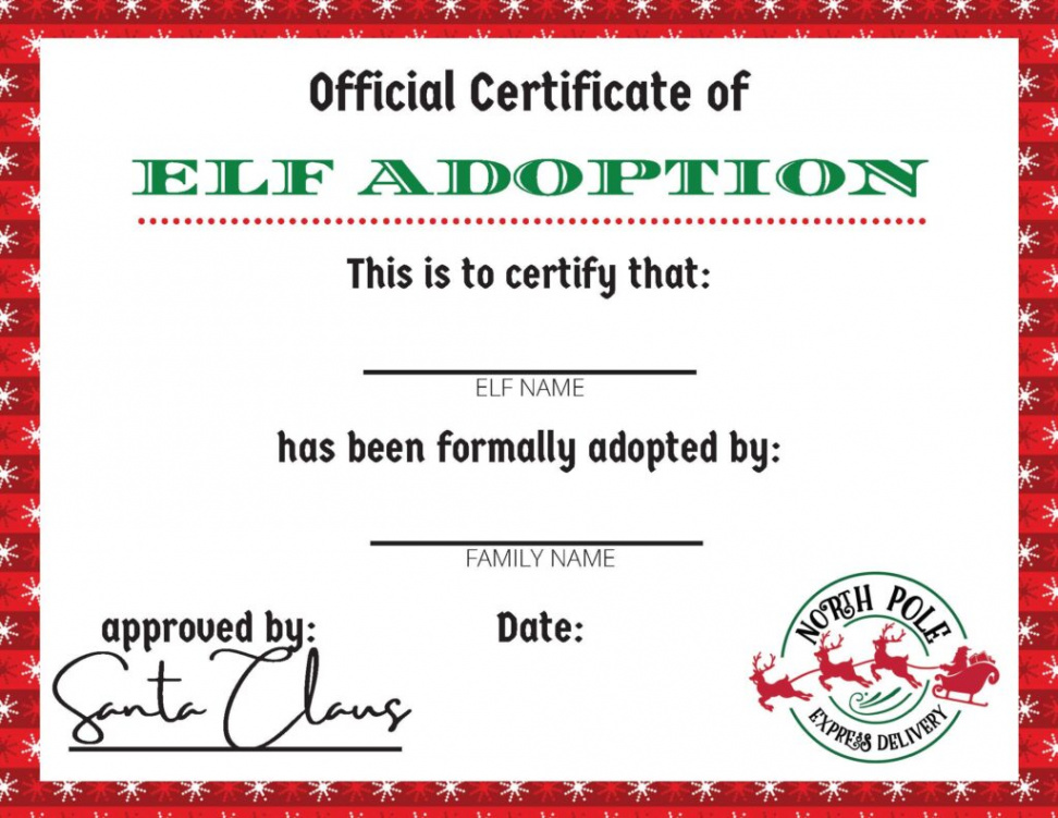 Free Printable Elf on the Shelf Adoption Certificate: Get Your