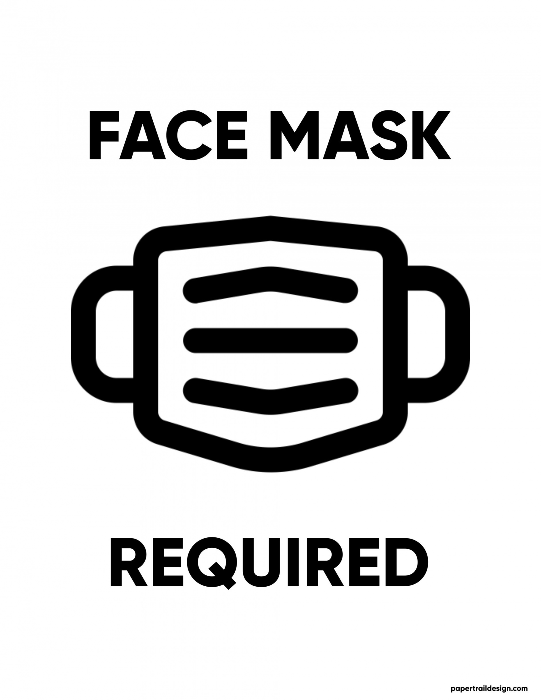 Free Printable Face Mask Required Sign - Paper Trail Design