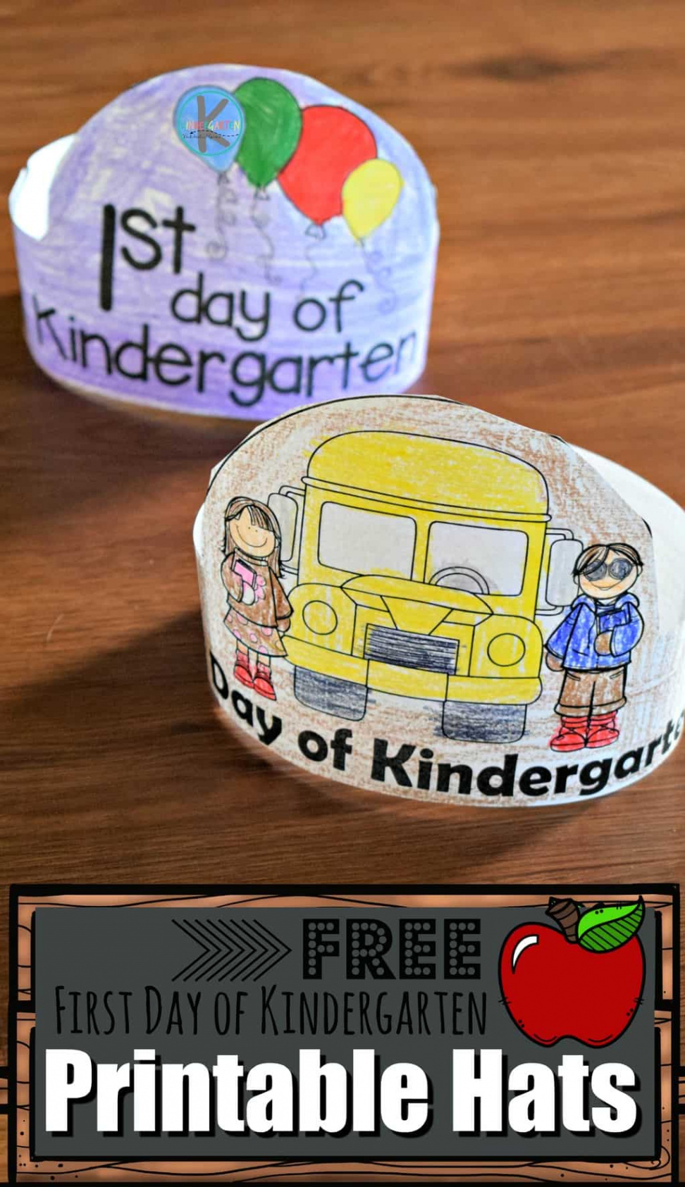 FREE Printable First Day of Kindergarten Hat Craft and Activity