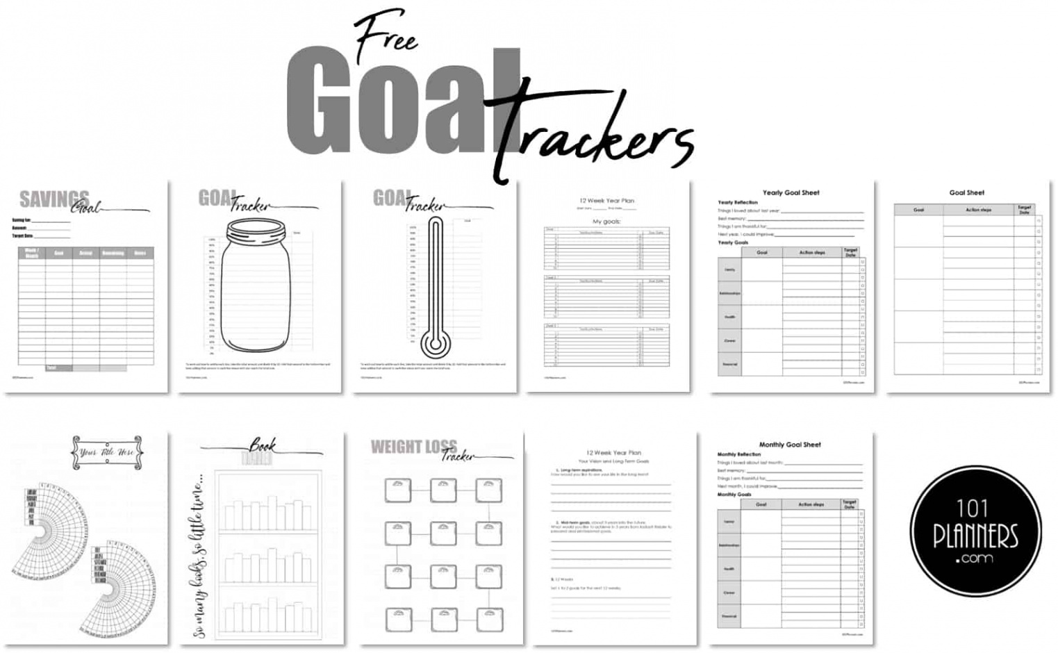 Free printable goal tracker  Many options and designs