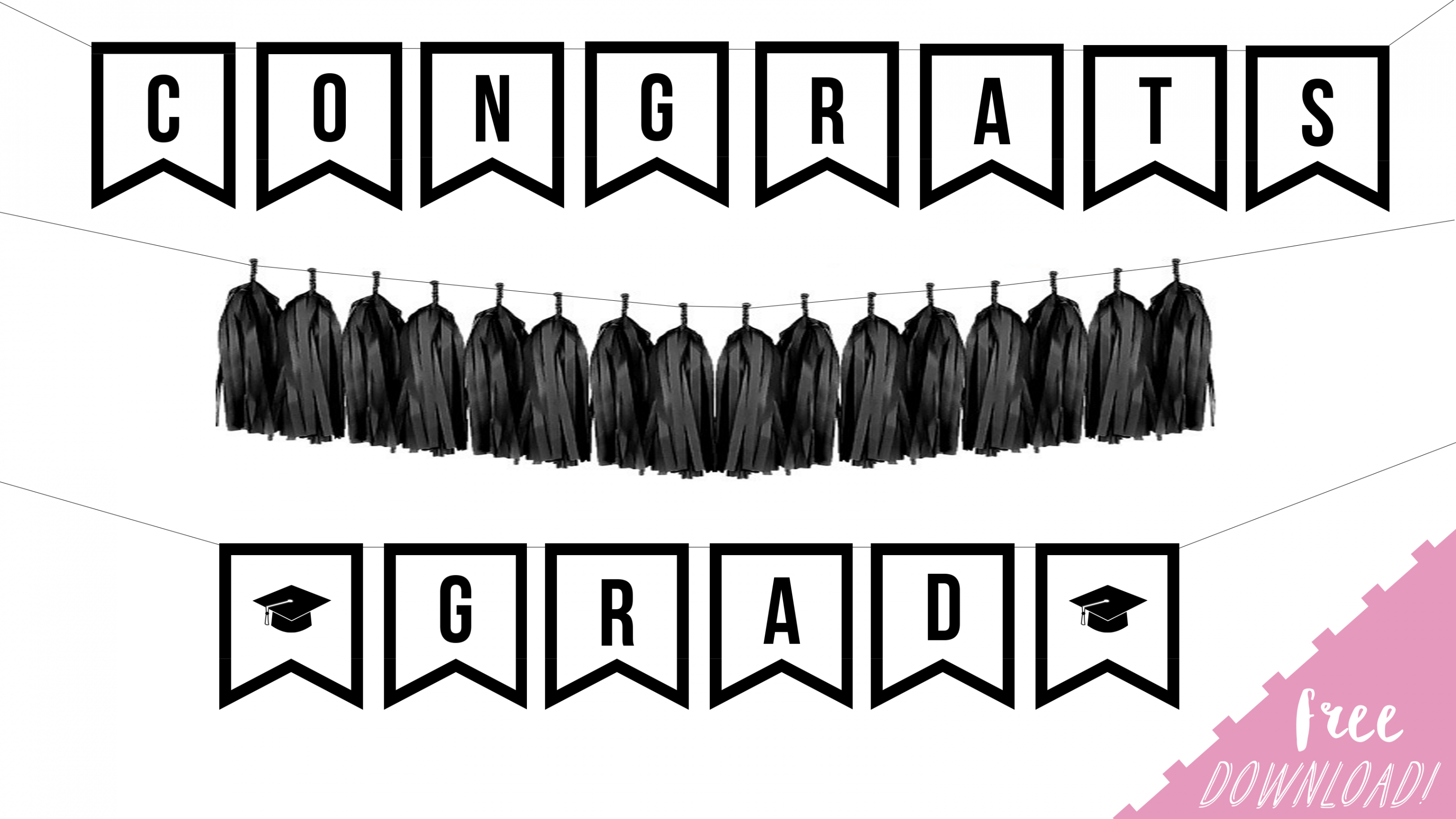 Free Printable Graduation Banner - By Sophia Lee