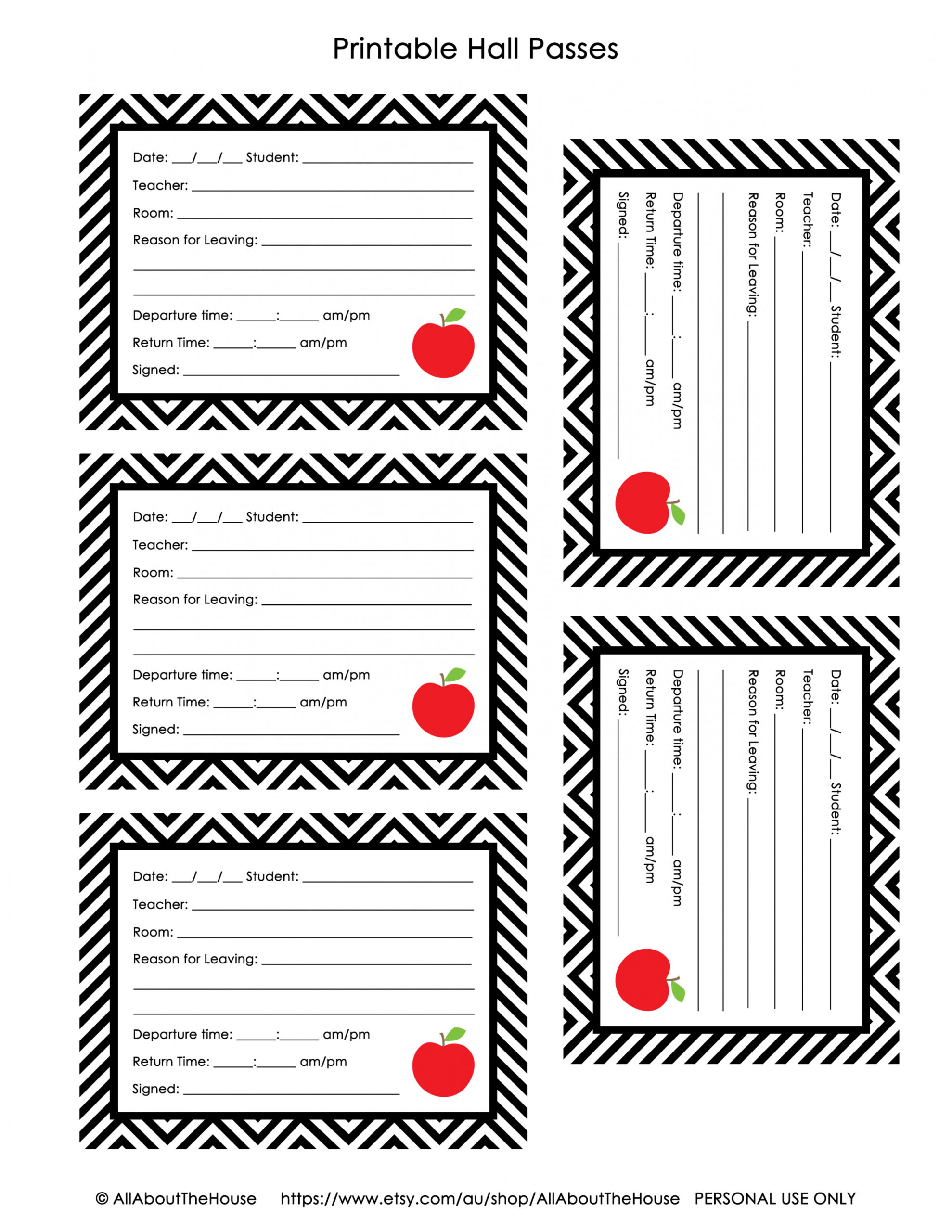 FREE Printable Hall Pass and Supply Alert Cards  AllAboutTheHouse