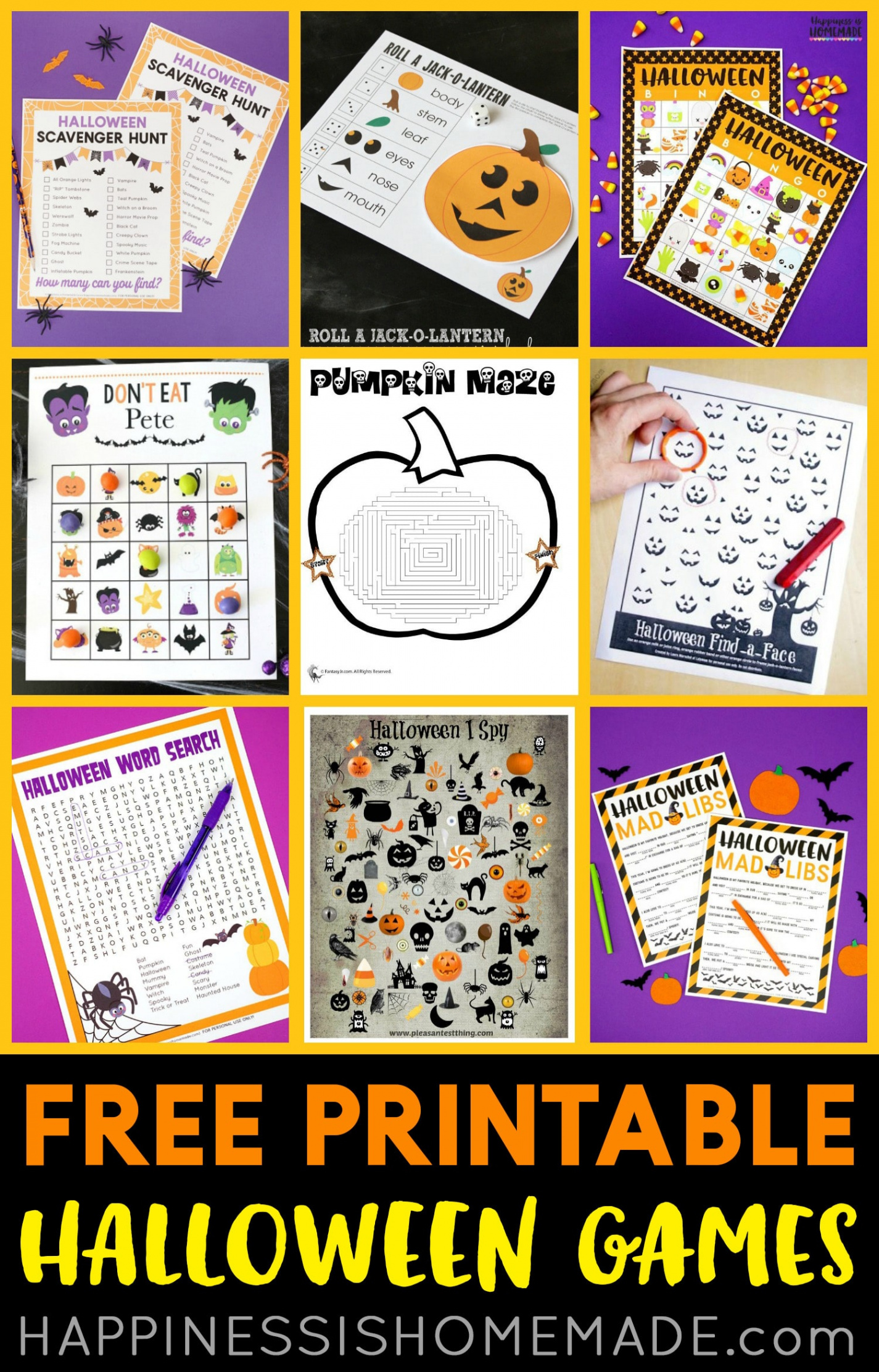 Free Printable Halloween Games - Happiness is Homemade