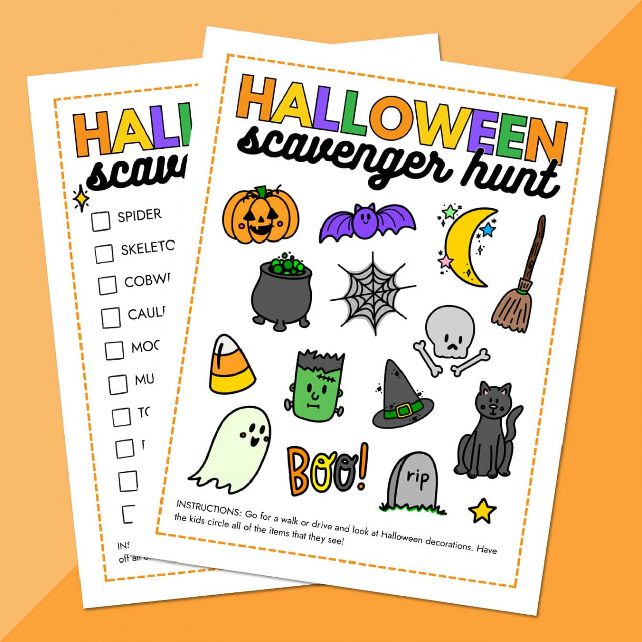 Free Printable Halloween Scavenger Hunt for All Ages - Pineapple