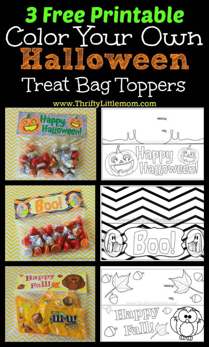 Free Printable Halloween Treat Bag Toppers  Halloween treat