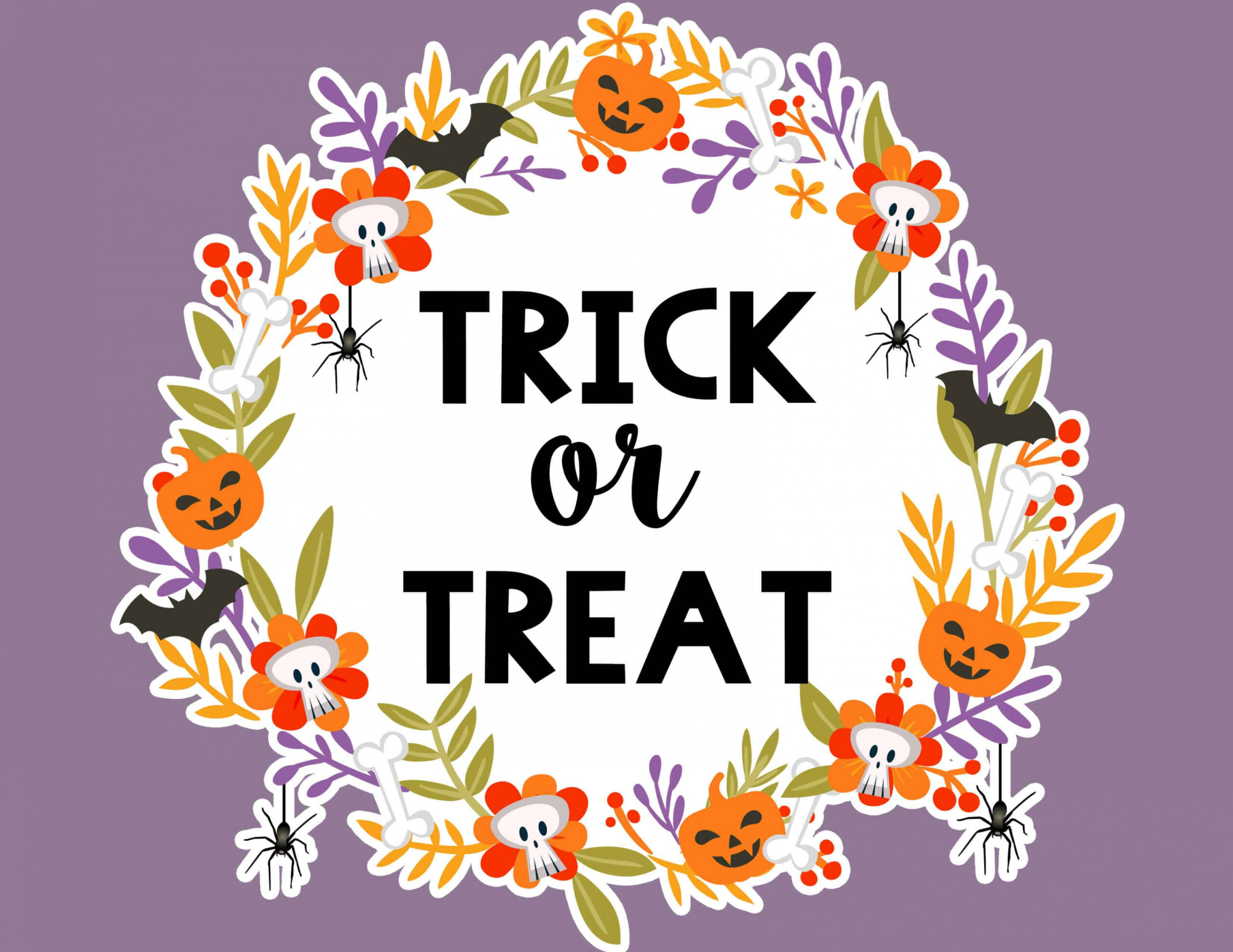 Free Printable Halloween Trick or Treat Signs - Lovely Planner