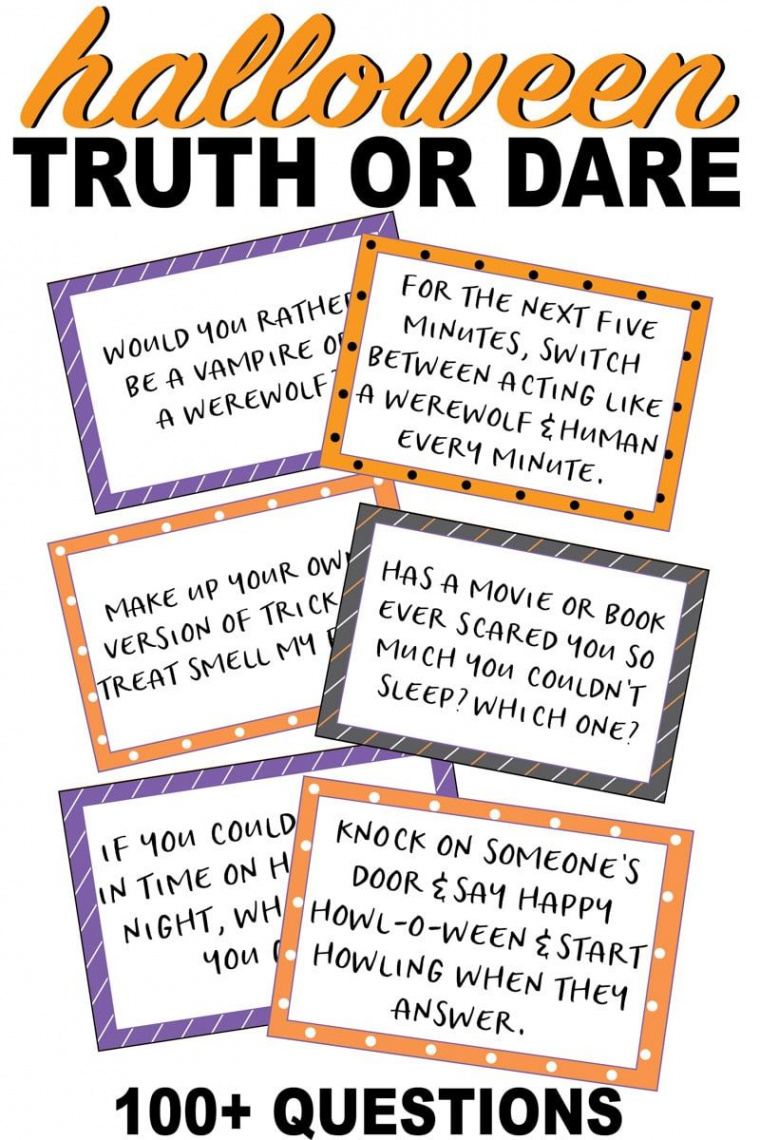 Free Printable Halloween Truth or Scare Questions  Fun halloween