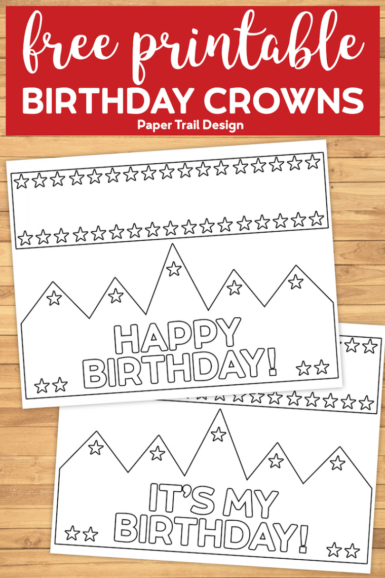 Free Printable Happy Birthday Crown - Paper Trail Design  Happy