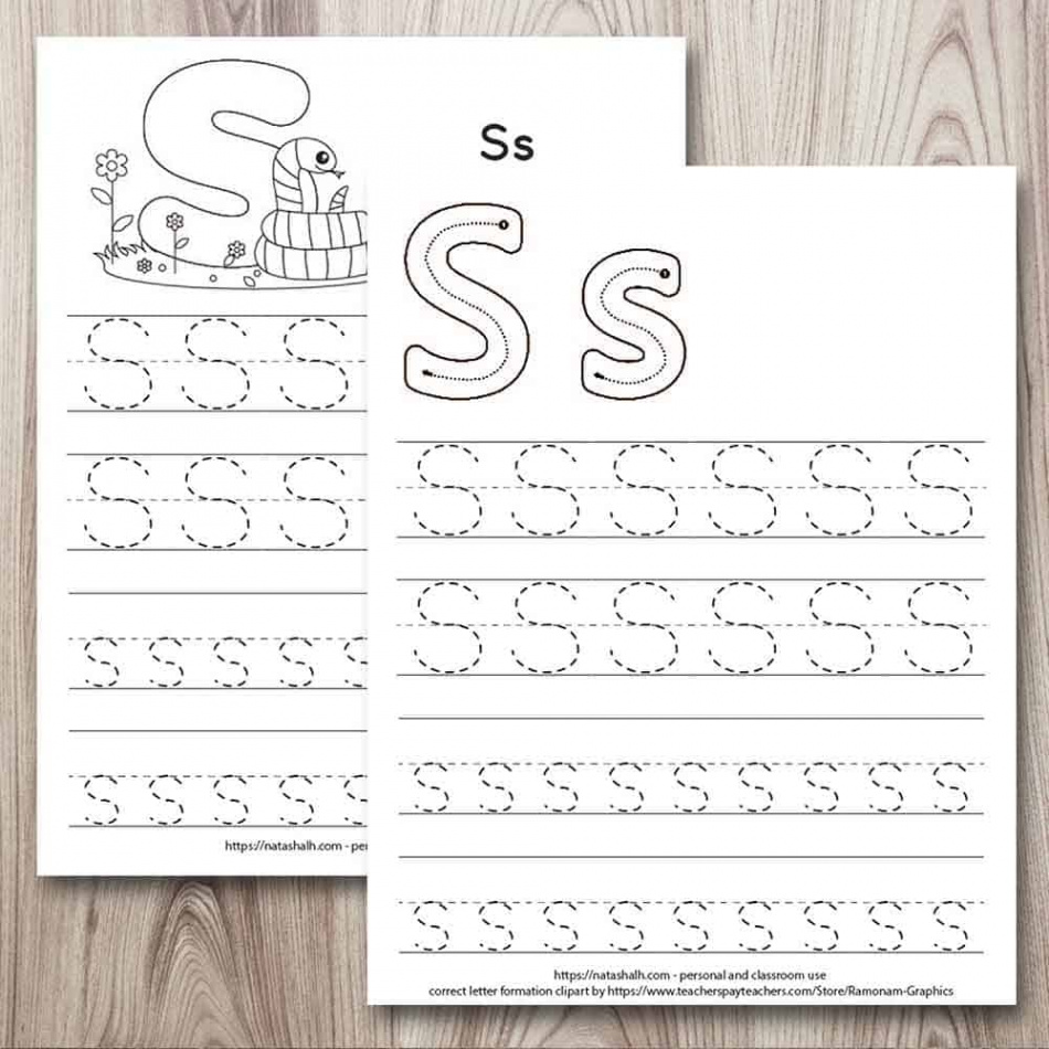 Free Printable Letter S Tracing Worksheets for Preschool