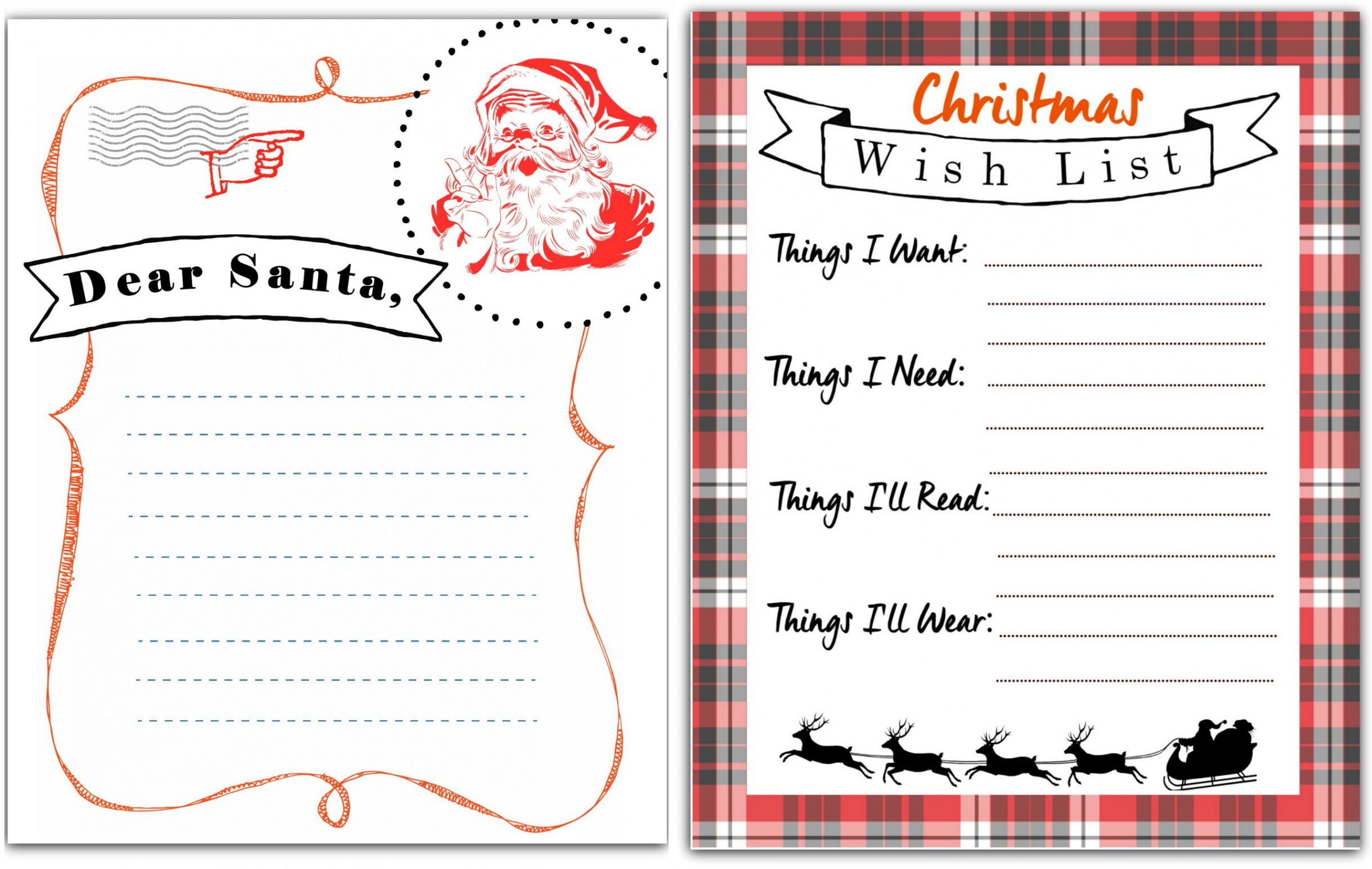 FREE Printable Letter to Santa & Christmas Wish List