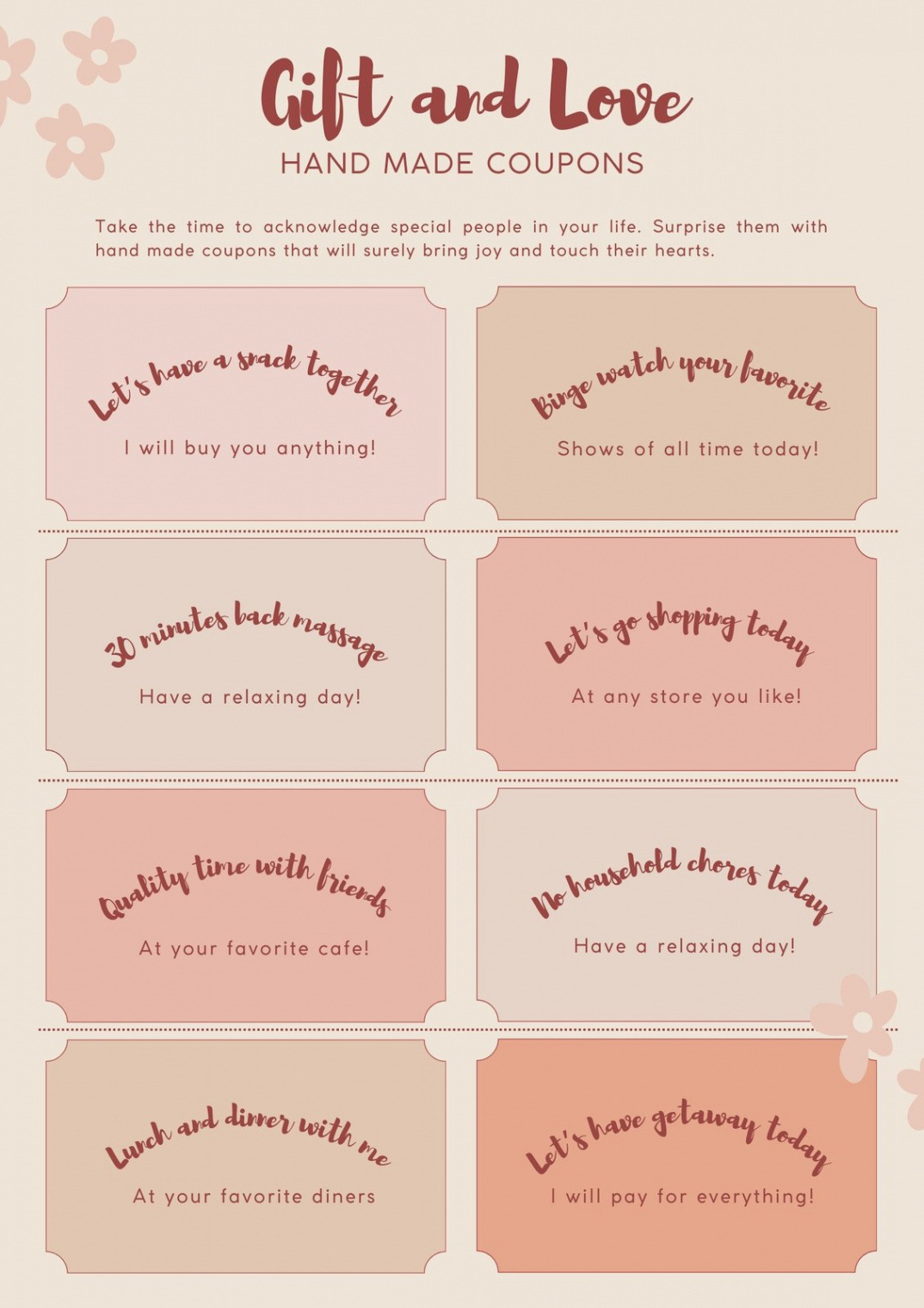 Free printable love coupon templates  Canva