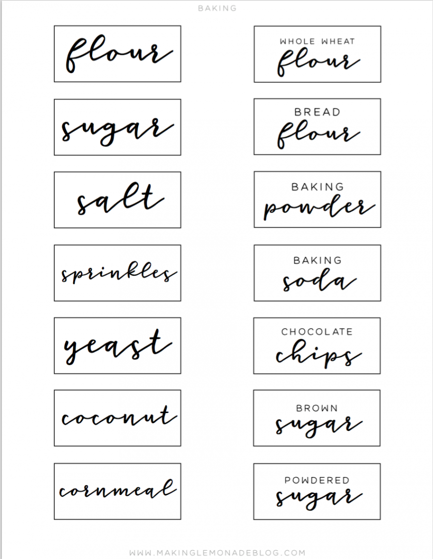 Free Printable Pantry Labels to Organize Your Kitchen - Making