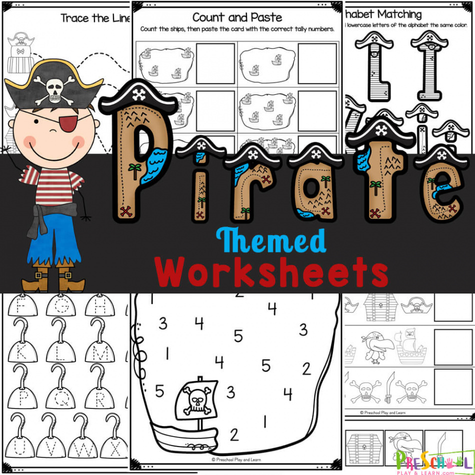 🏴‍☠️ FREE Printable Pirate Worksheets for Preschoolers