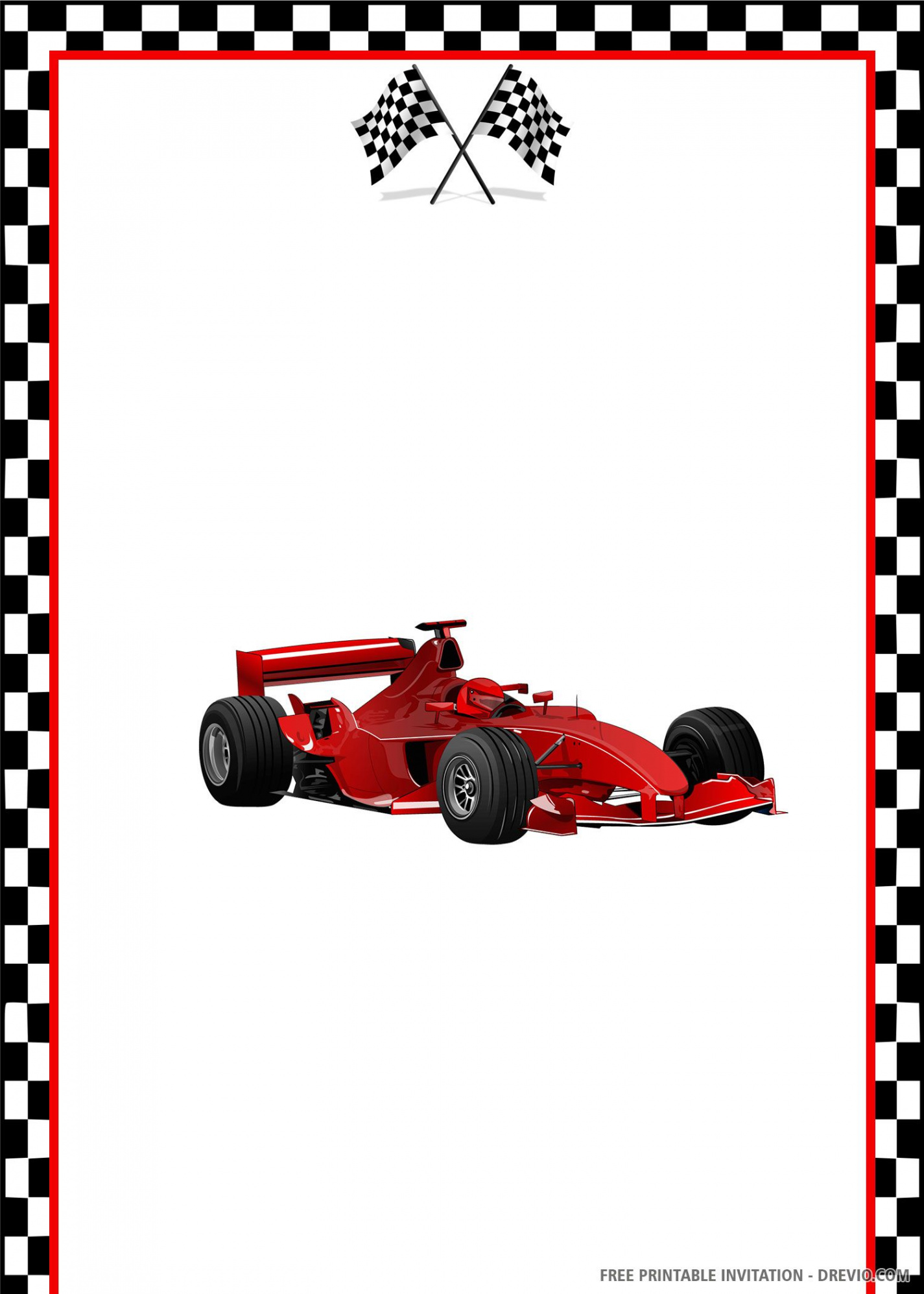 FREE PRINTABLE) – Racing Car Birthday Invitation Template  Cars