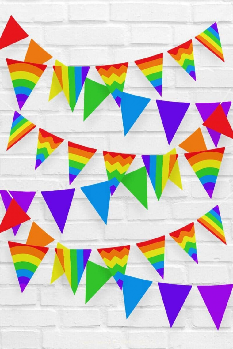 Free Printable Rainbow Bunting Flags/Pennants