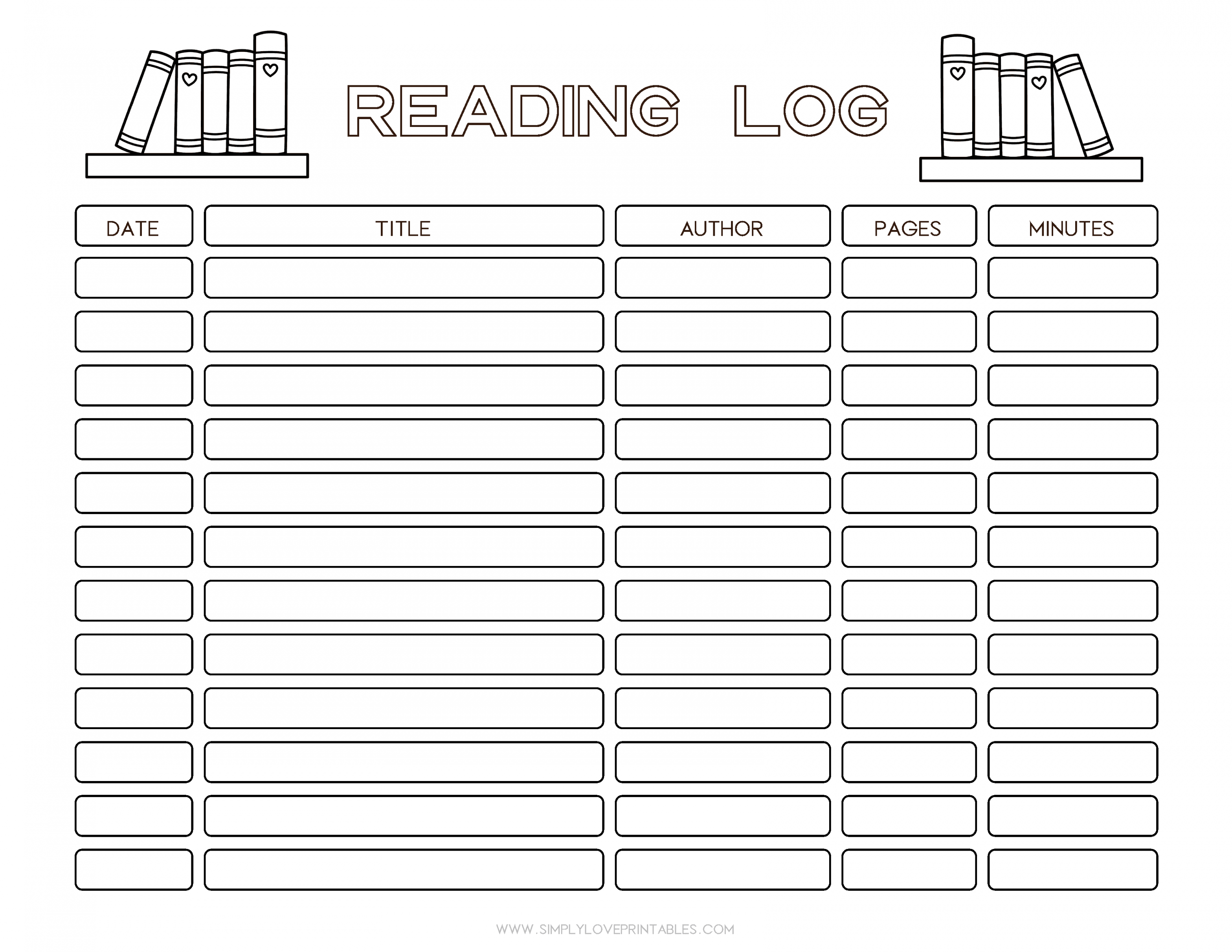 Free Printable Reading Logs for Kids  Simply Love Printables