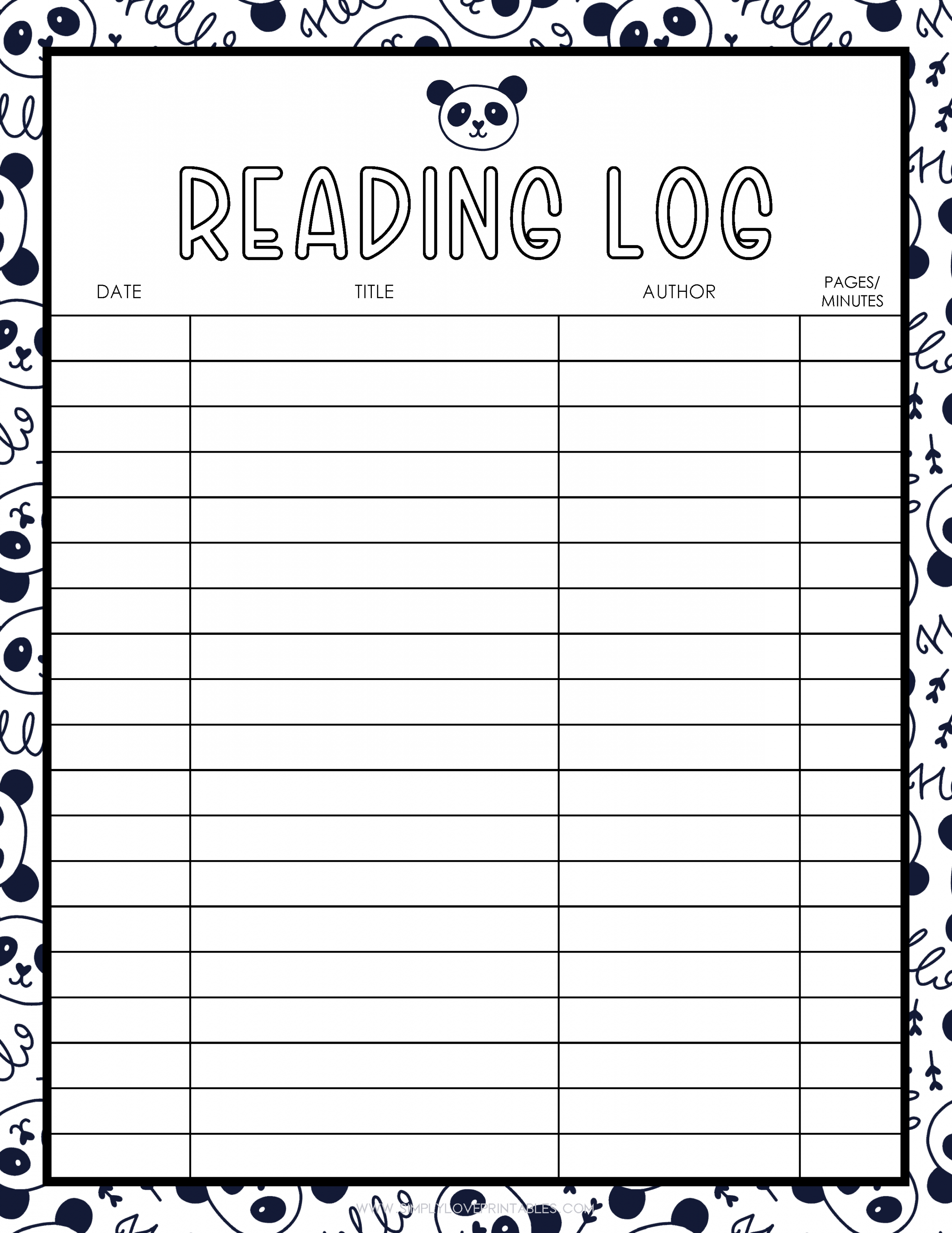 Free Printable Reading Logs for Kids  Simply Love Printables