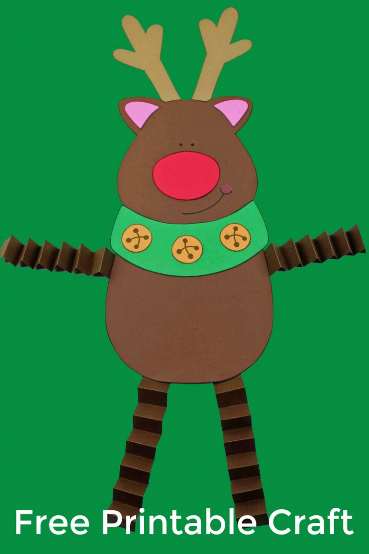 Free Printable Reindeer Craft with Accordion Legs - Mama Likes This