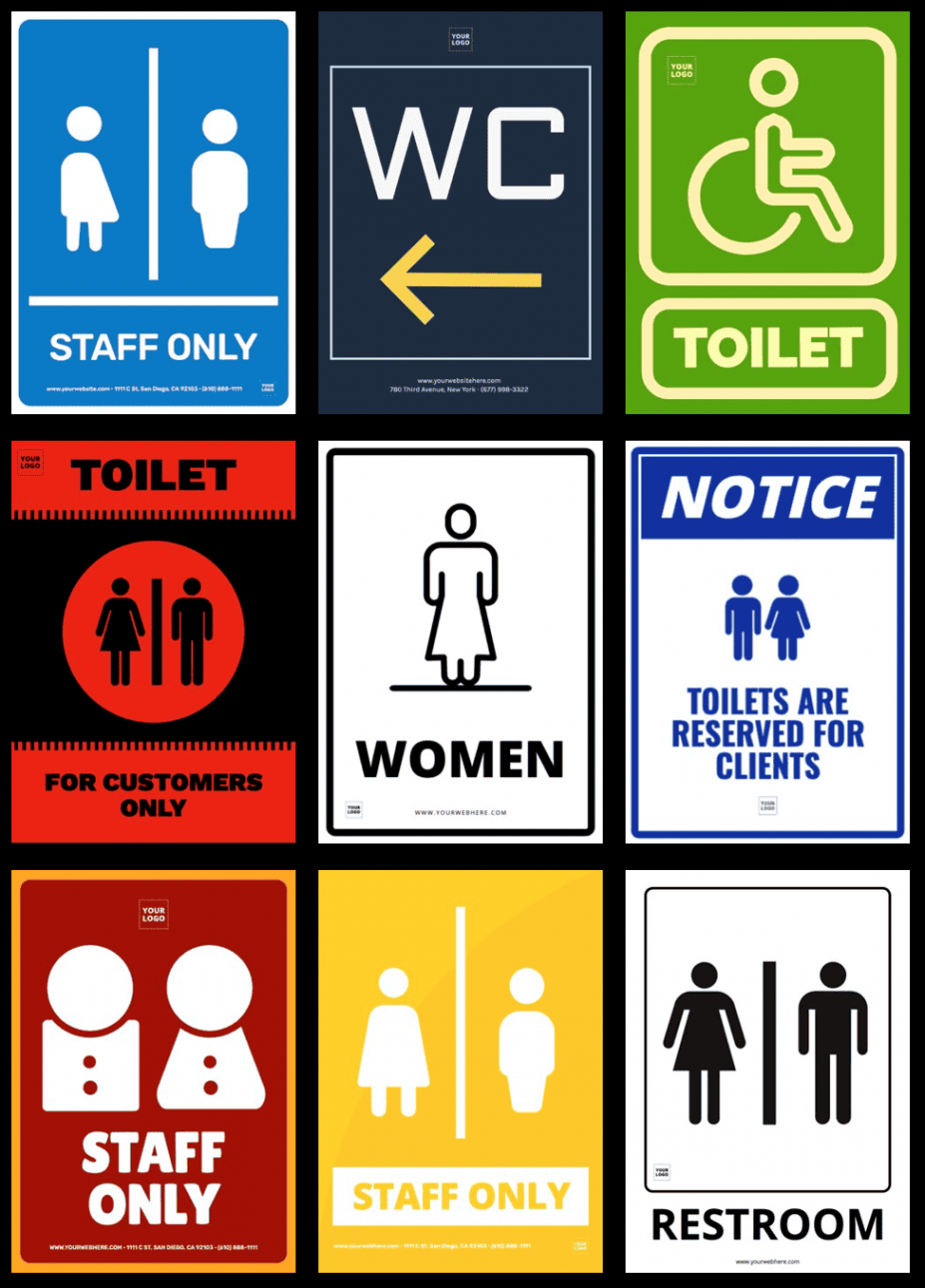 Free printable restroom signs