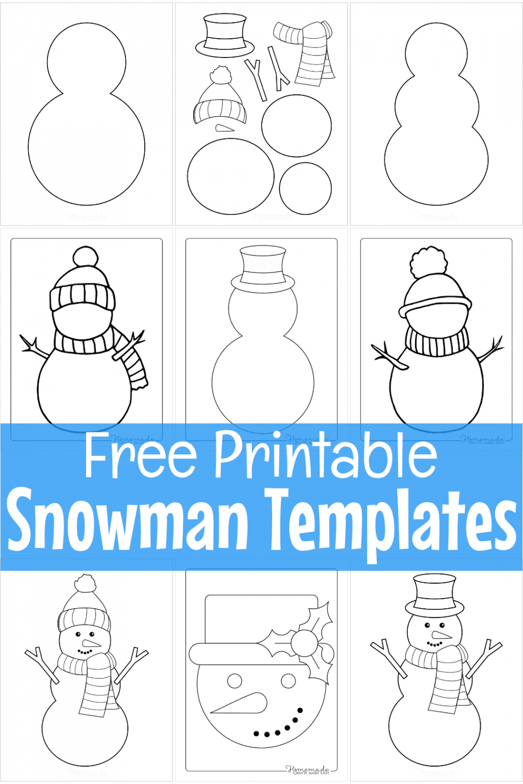 Free Printable Snowman Templates for Crafts