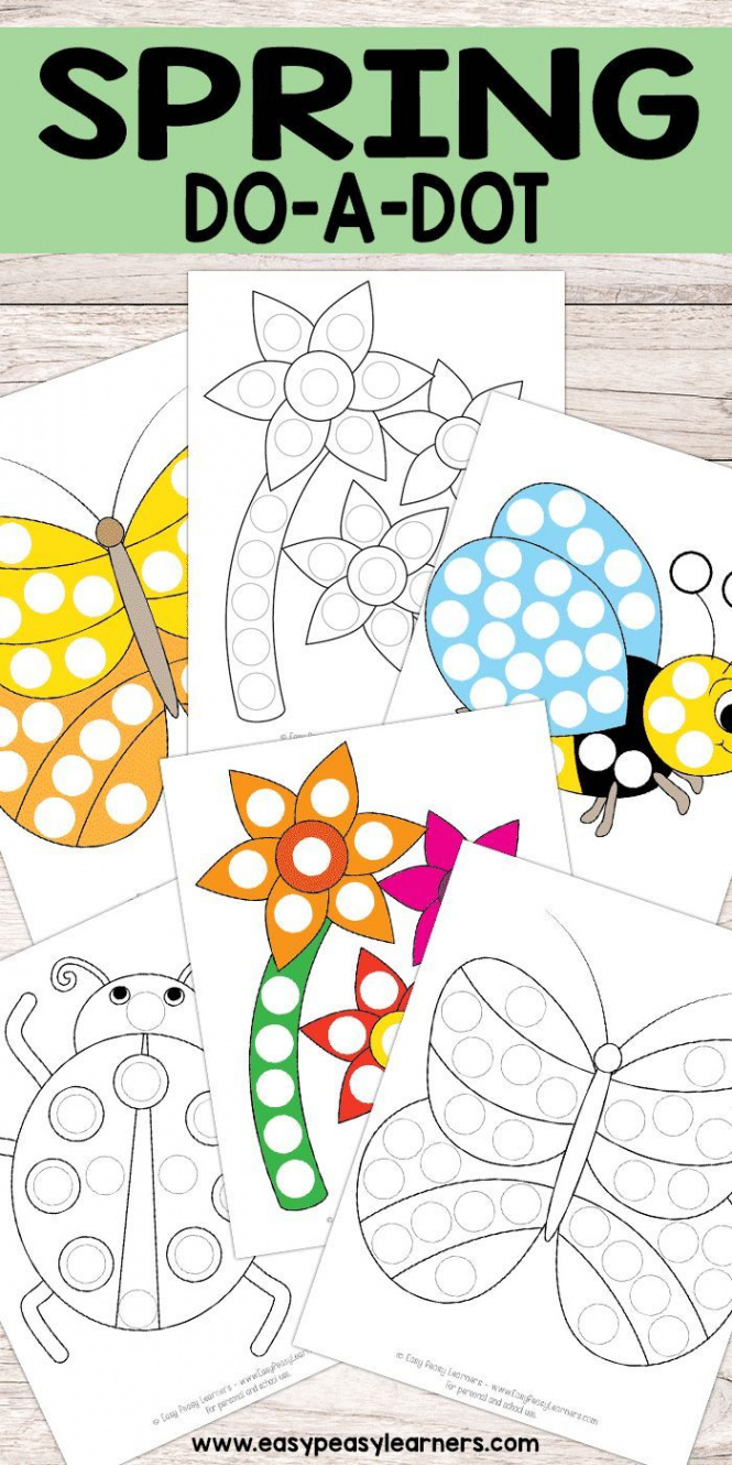 Free Printable Spring Do a Dot Pages - repinned by @PediaStaff