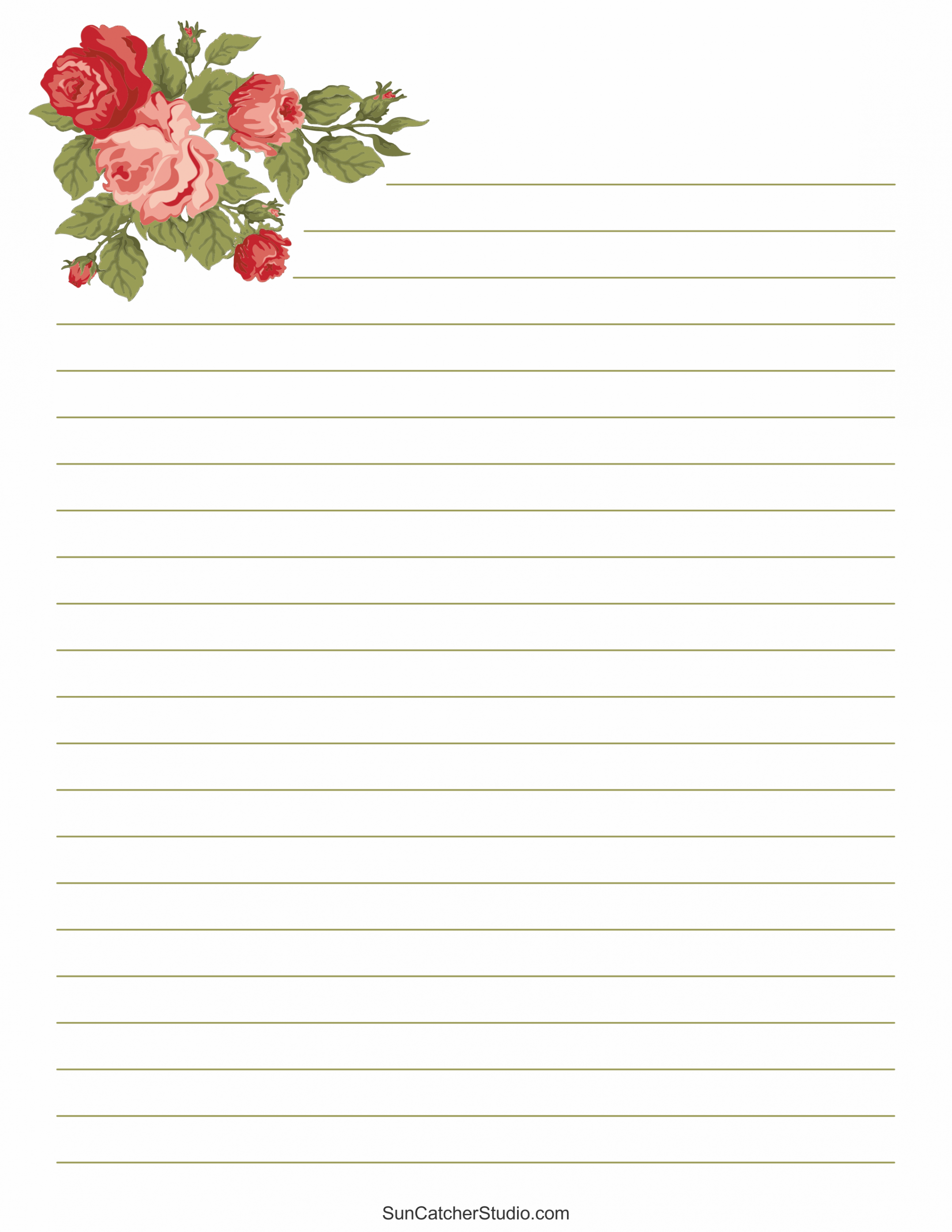 Free Printable Stationery and Lined Letter Writing Paper – DIY