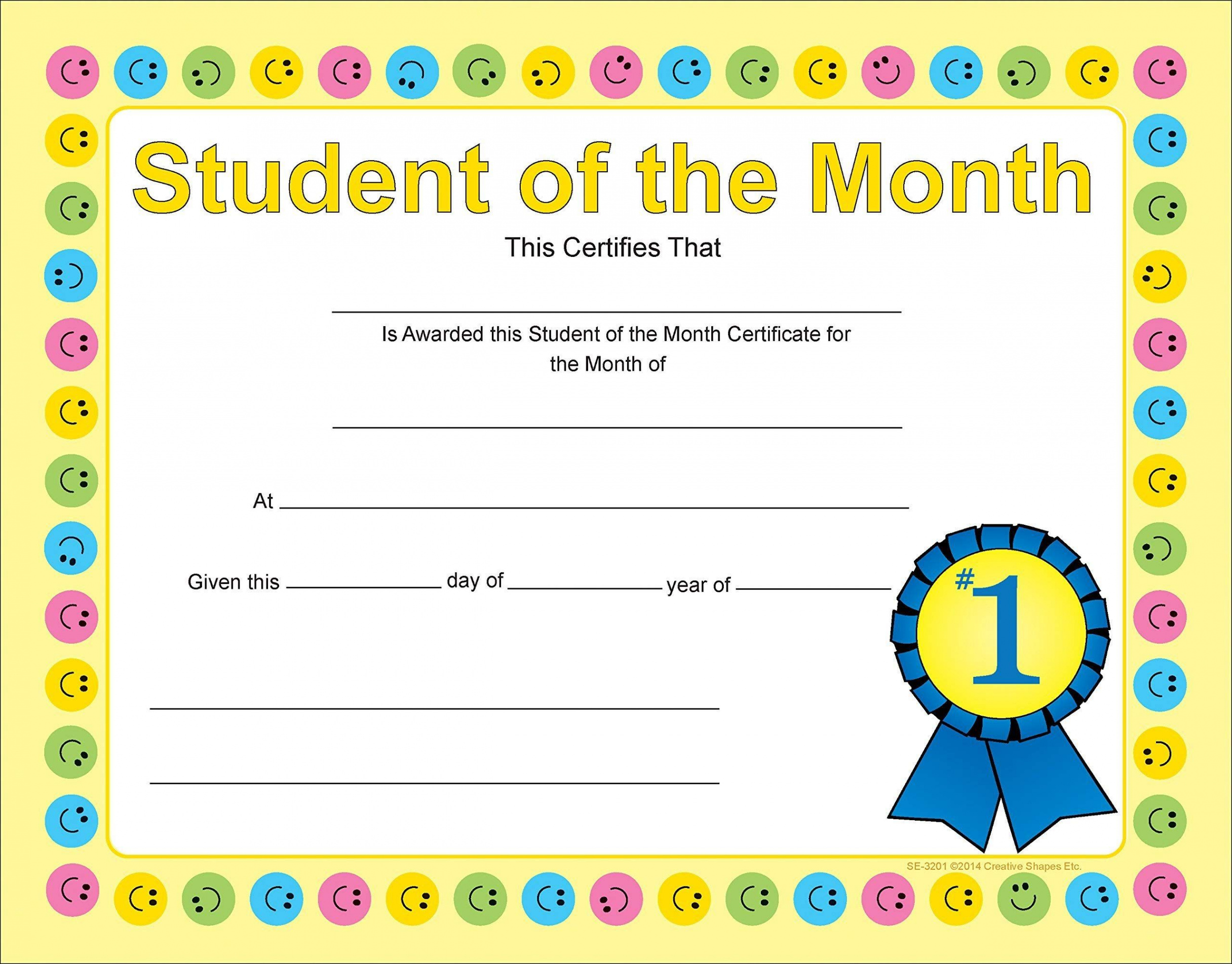 Free Printable Student Of The Month Certificate Templates in