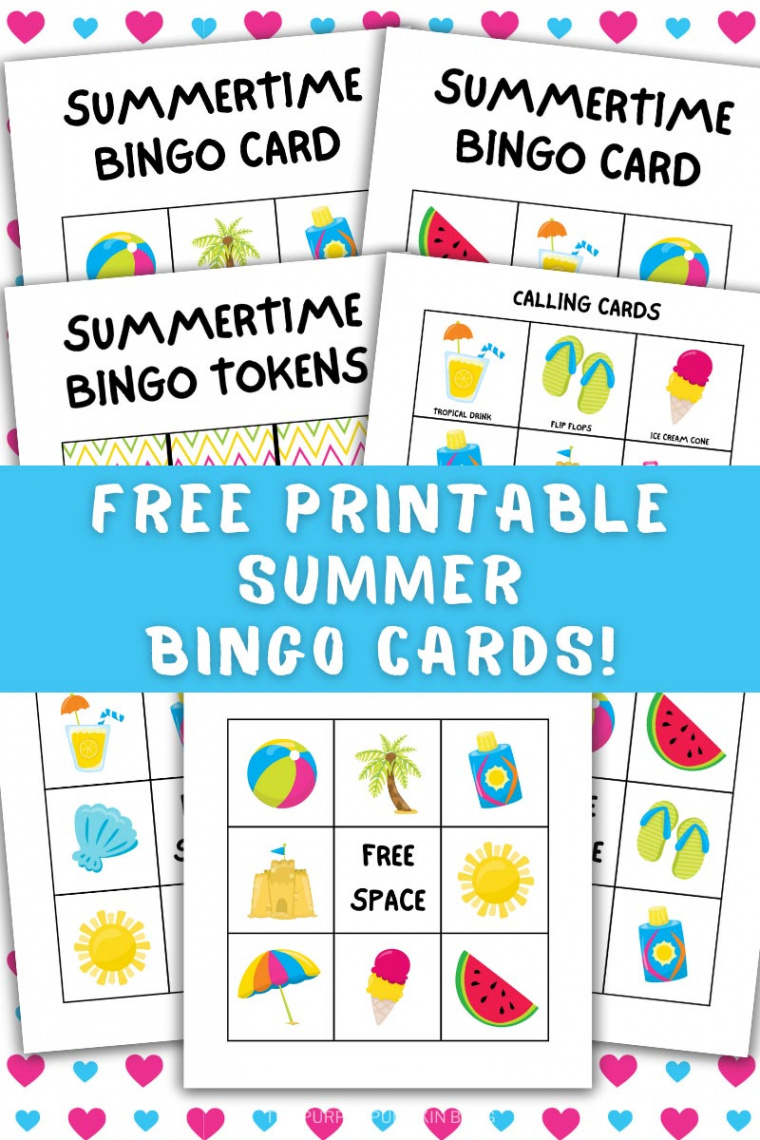 Free Printable Summer Bingo Cards For Bingo Games!