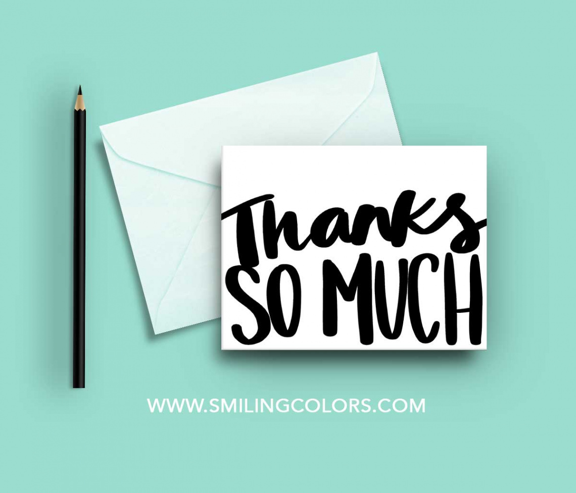 Free Printable Thank You Cards - Smiling Colors