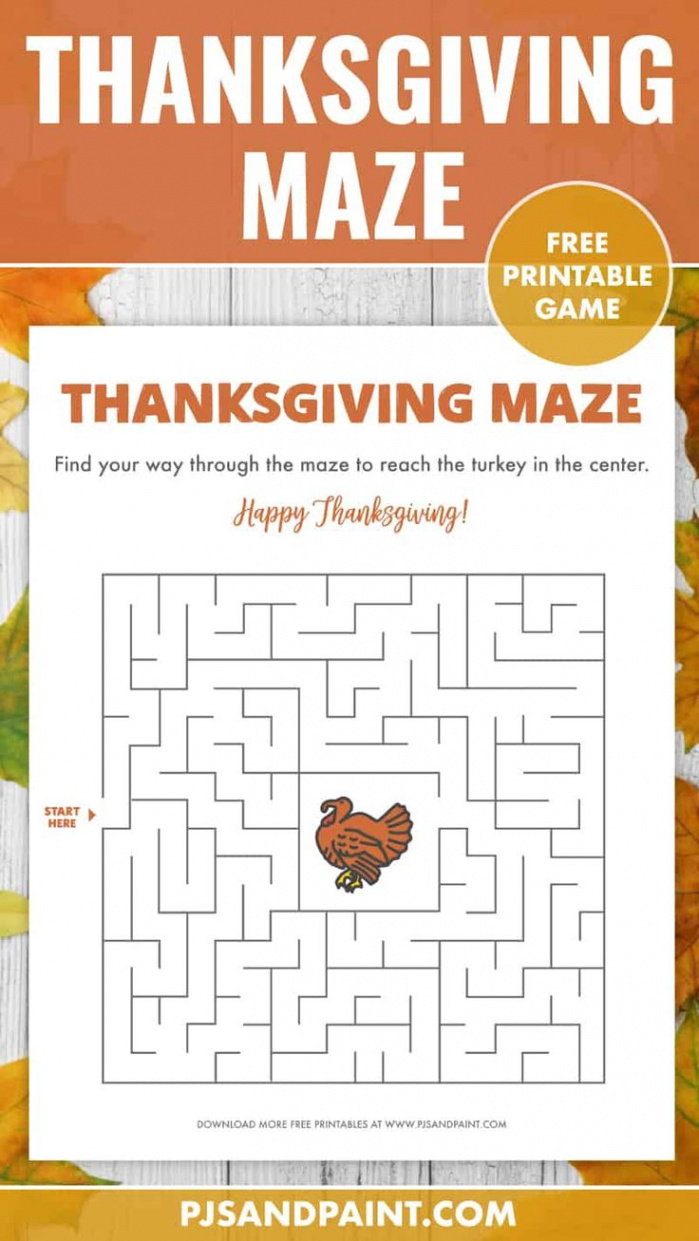 Free Printable Thanksgiving Maze - Thanksgiving Games and