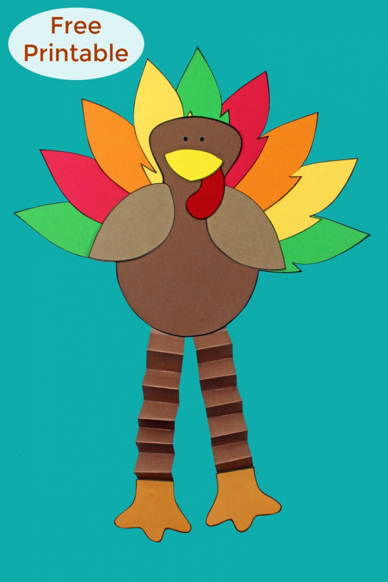 Free Printable Turkey Craft for Thanksgiving - Mama Likes This