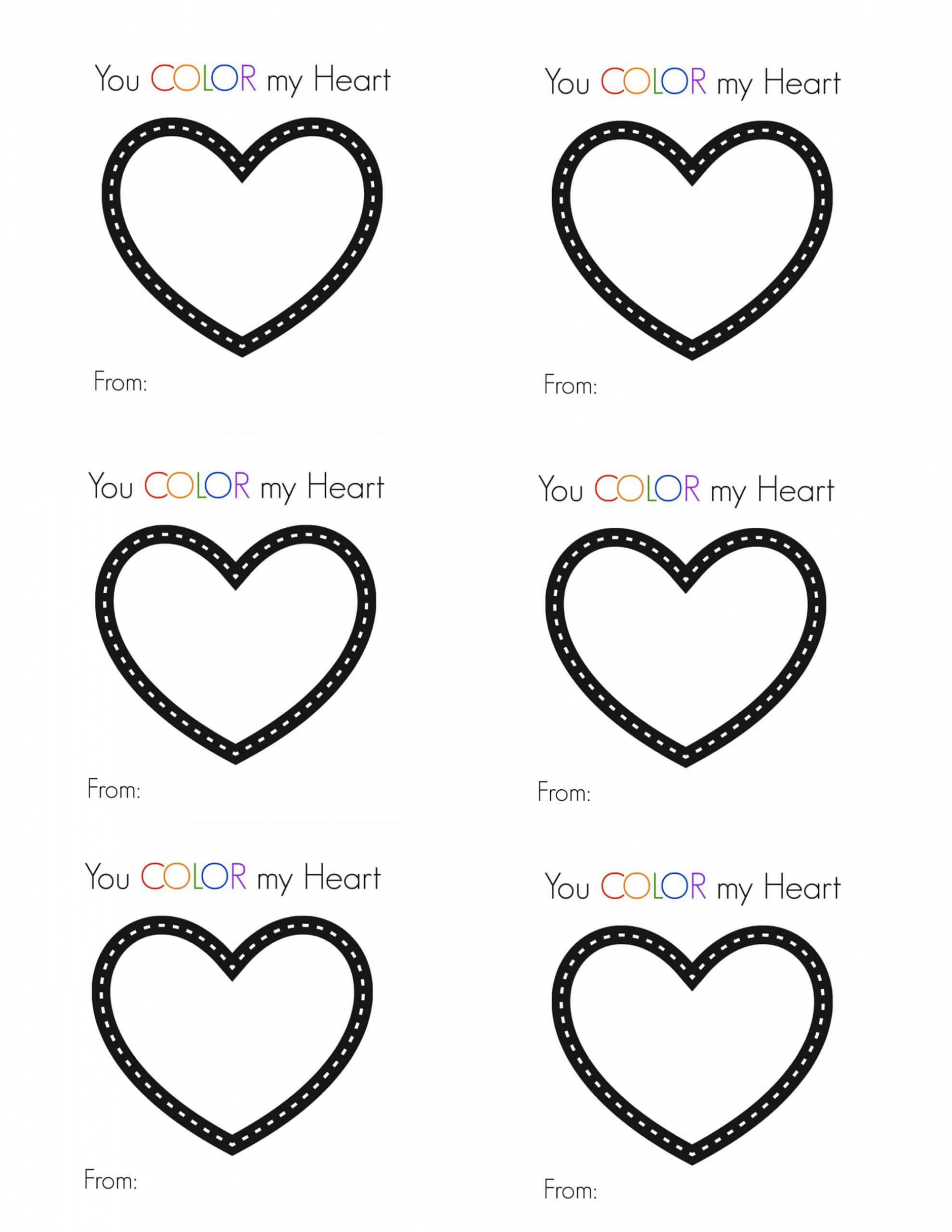 Free Printable Valentine - You Color my heart - Suburban Wife