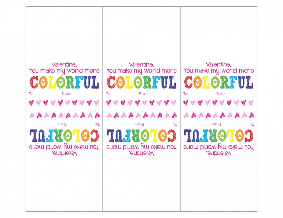 FREE Printable Valentines Day Cards (Crayons)  Printable