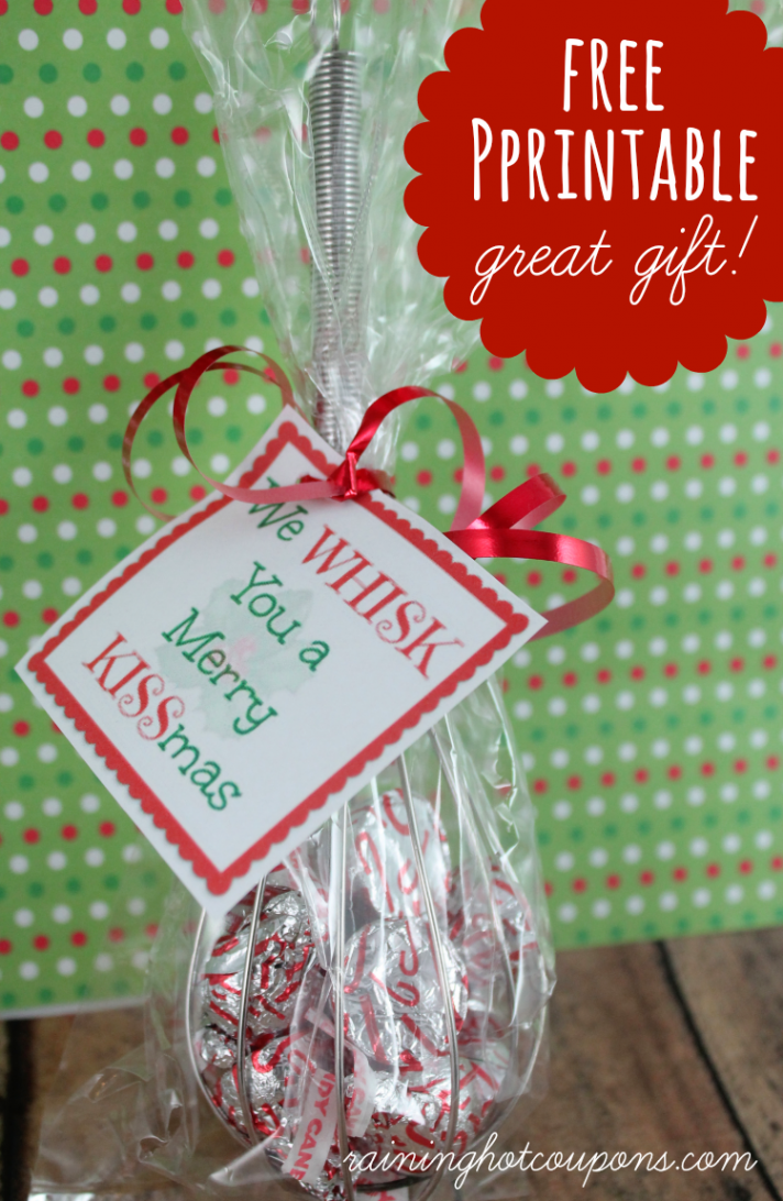 FREE Printable Whisk Label “We Whisk you a Merry KISSmas” (Cute