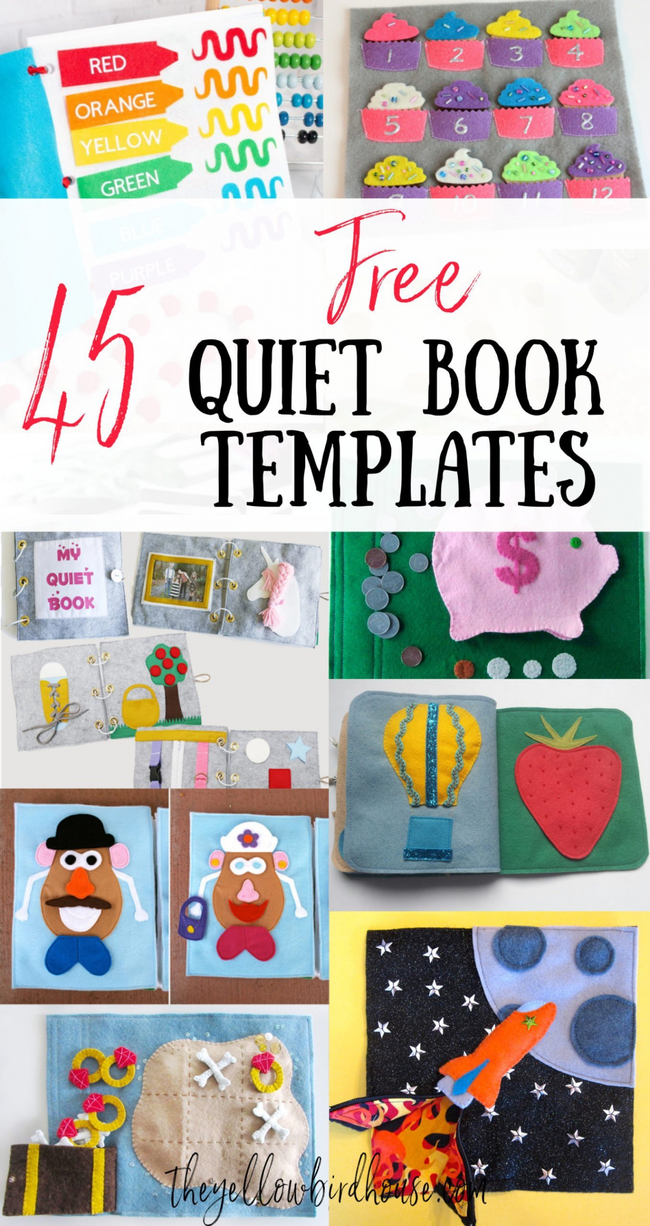 Free Quiet Book Templates & Pages - The Yellow Birdhouse