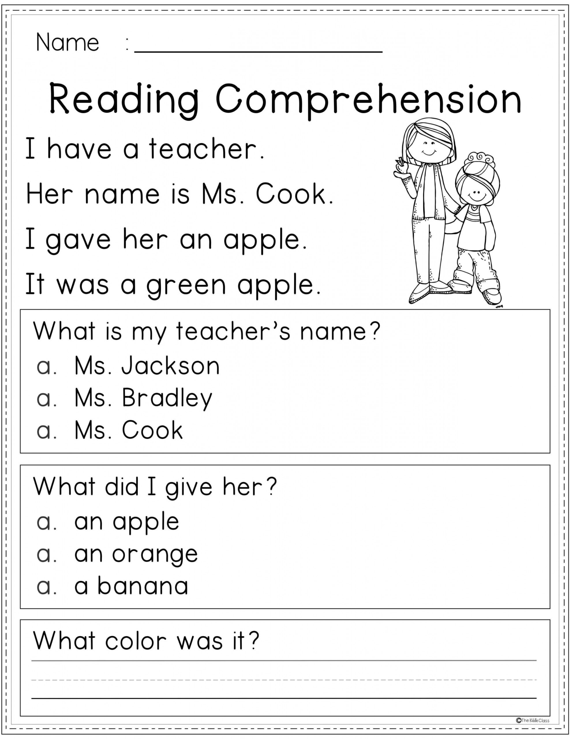 Free Reading Comprehension  Reading comprehension worksheets