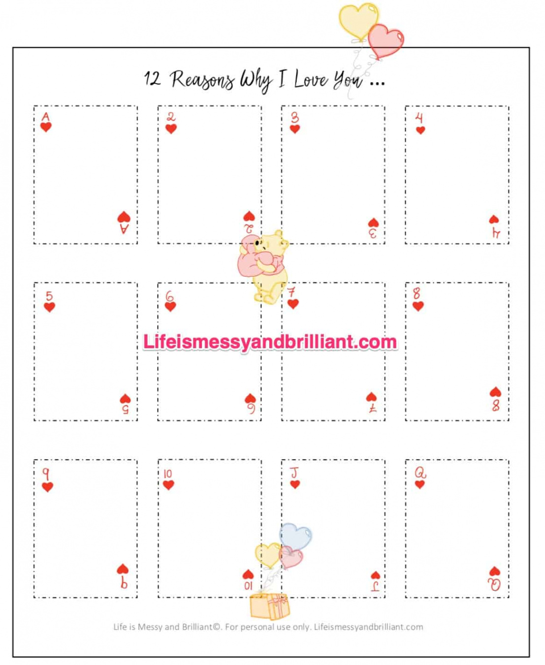 FREE  Reasons Why I love You Bullet Journal Printable