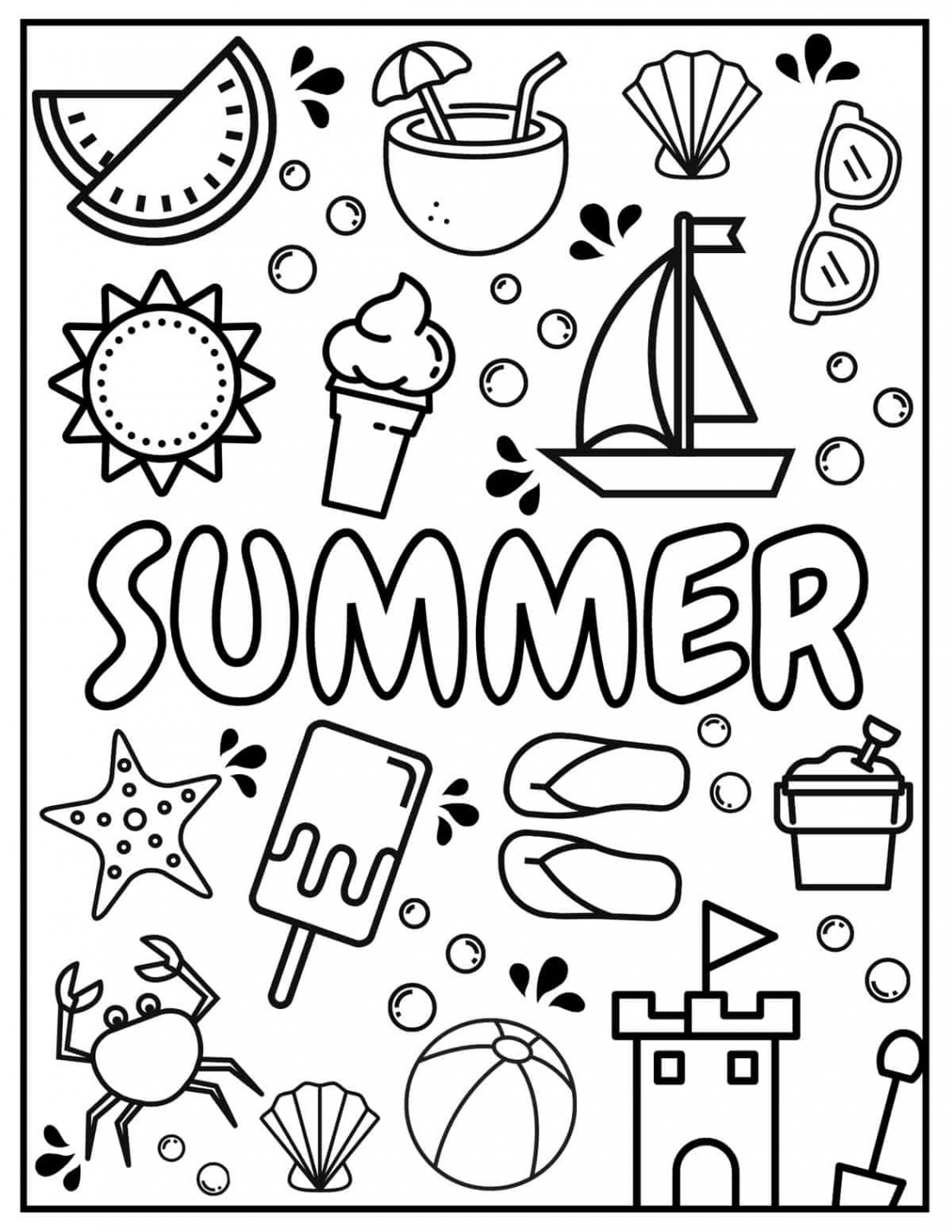 Free Summer Coloring Pages for Kids - Prudent Penny Pincher