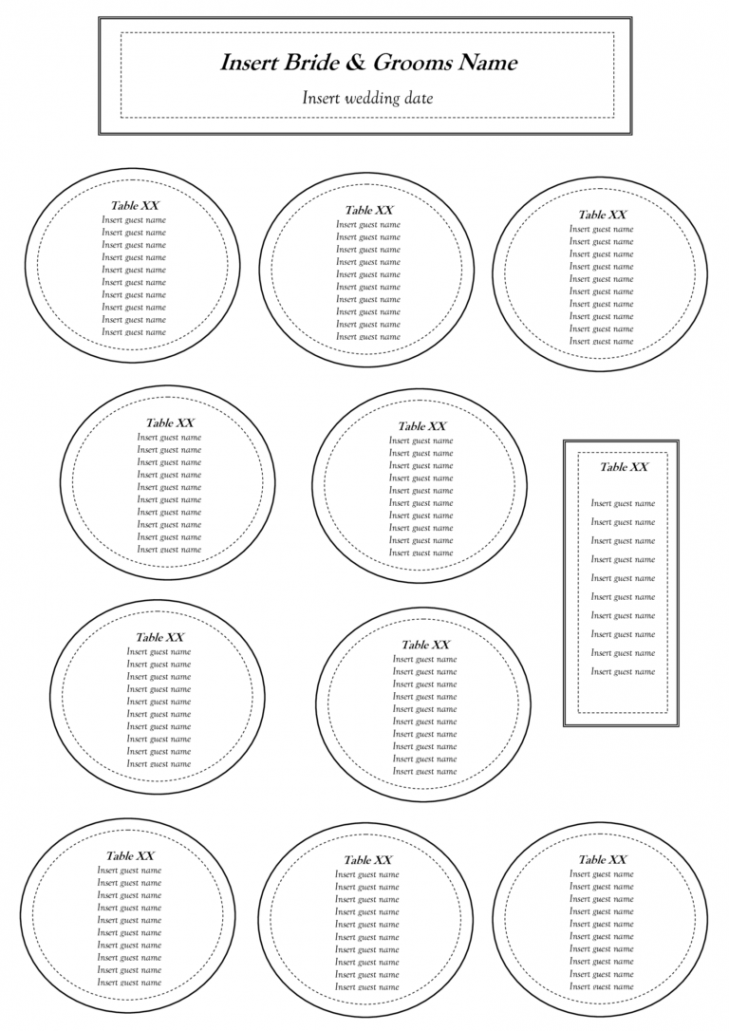 Free Table Seating Chart Template  Seating Charts In