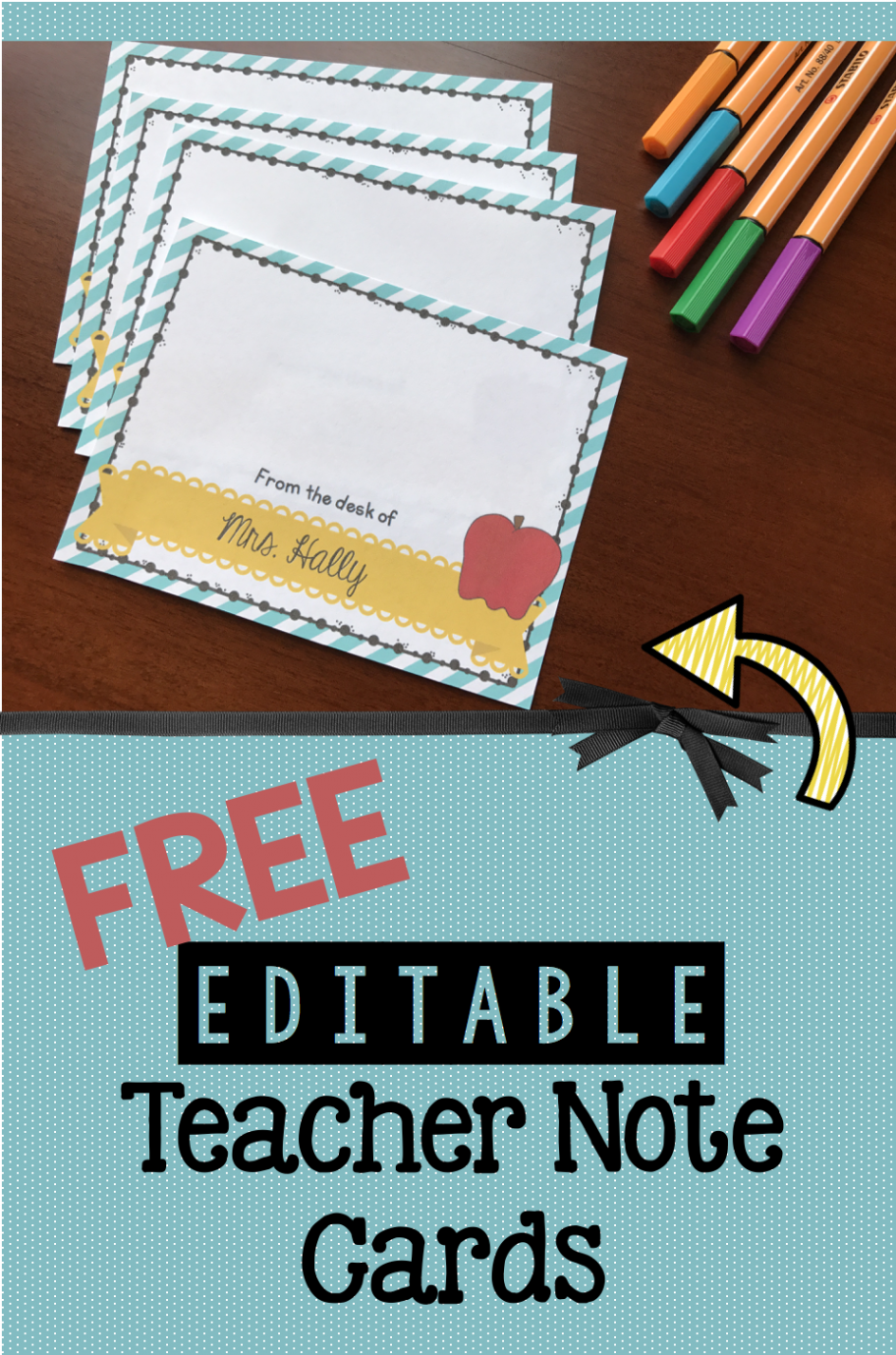 FREE Teacher Note Cards — Keeping My Kiddo Busy