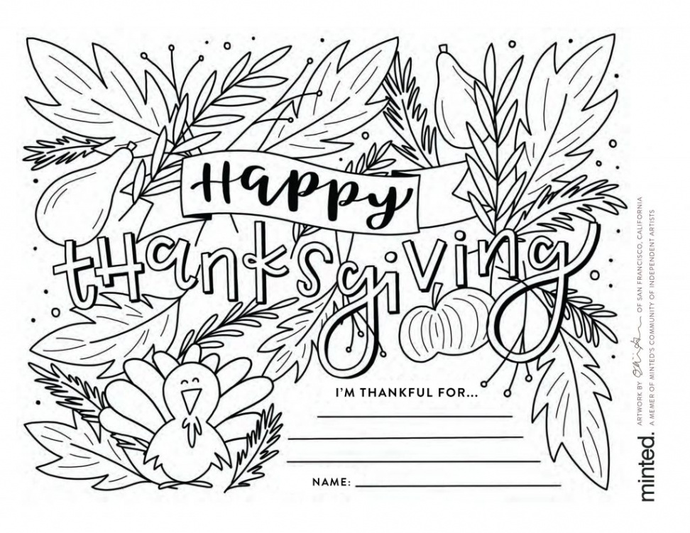 Free Thanksgiving coloring pages to help children express