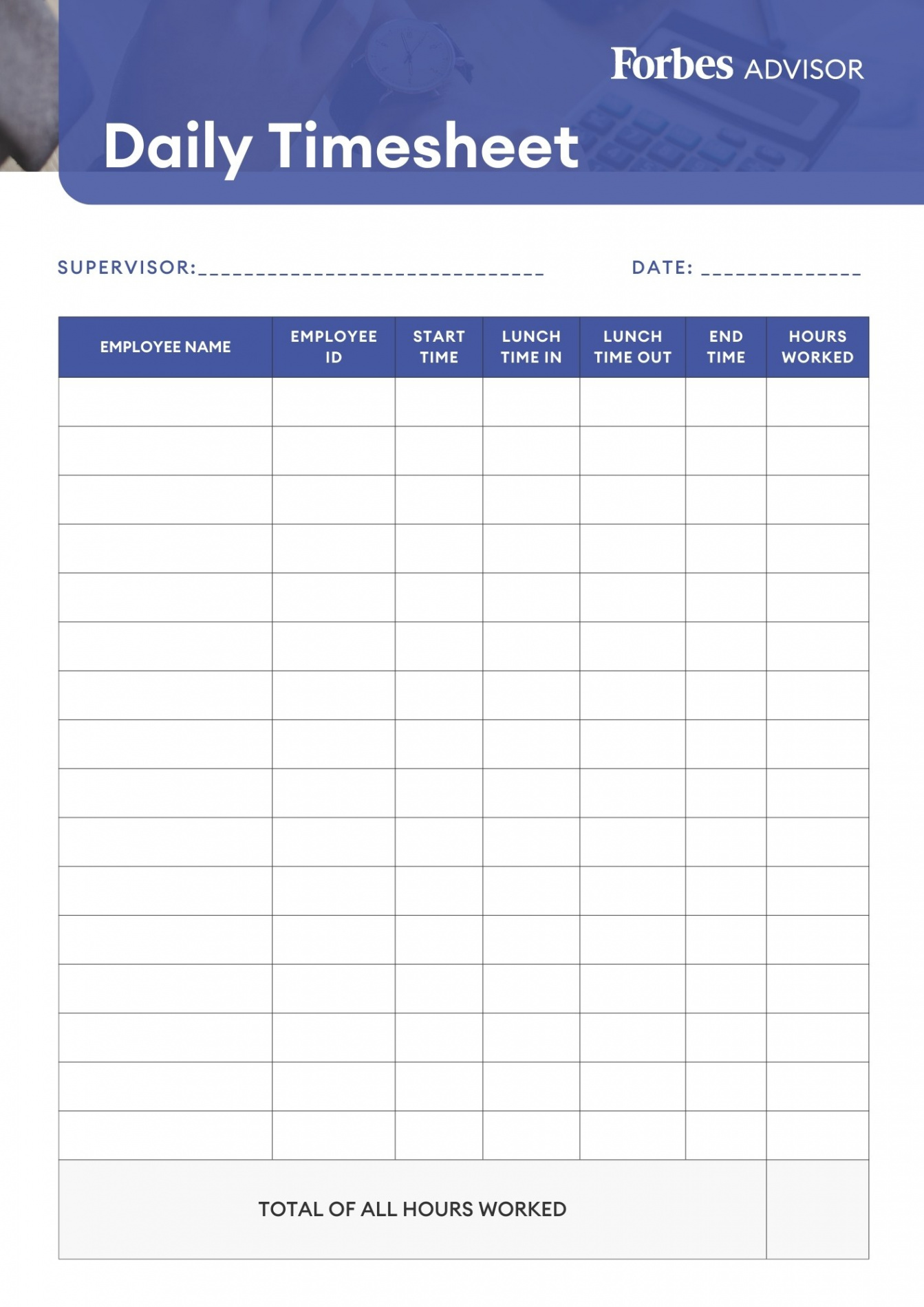 Free Time Sheet Template ( Guide) – Forbes Advisor