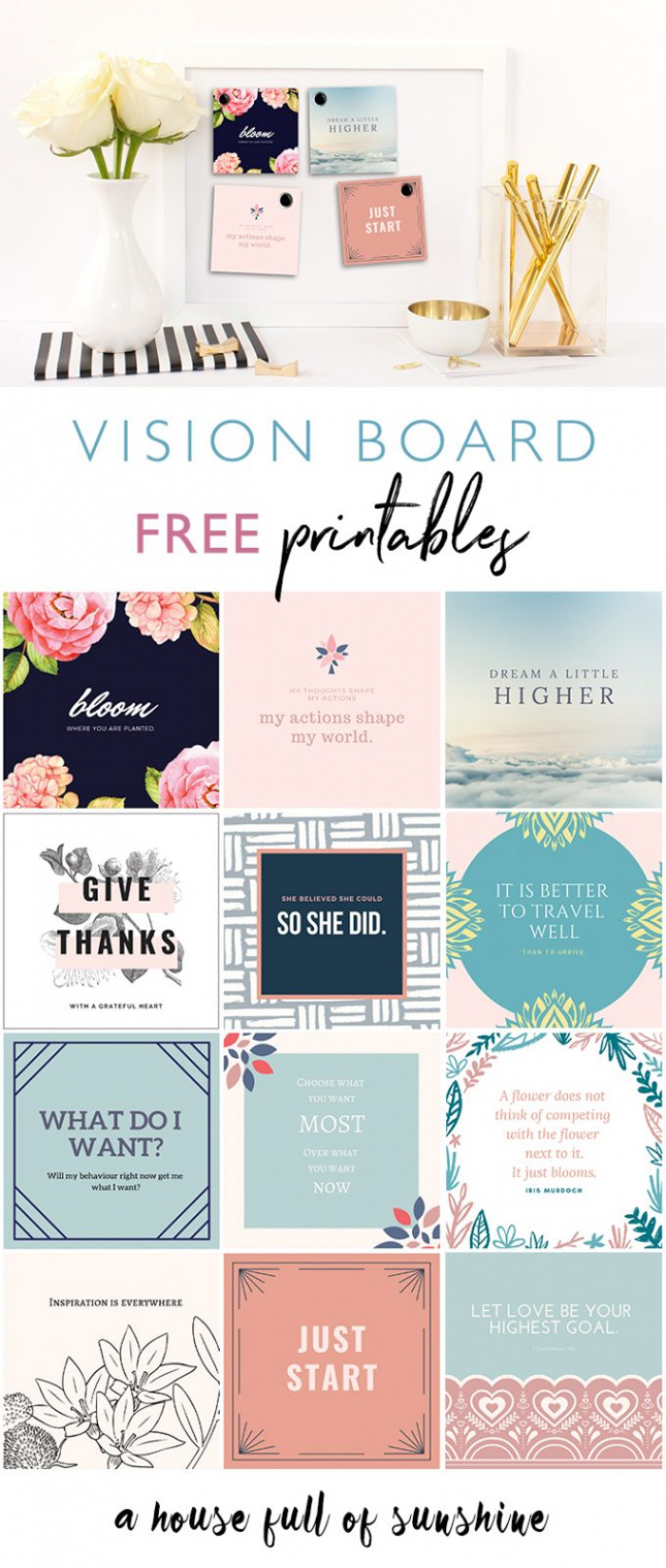 FREE Vision board printables! - A House Full of Sunshine