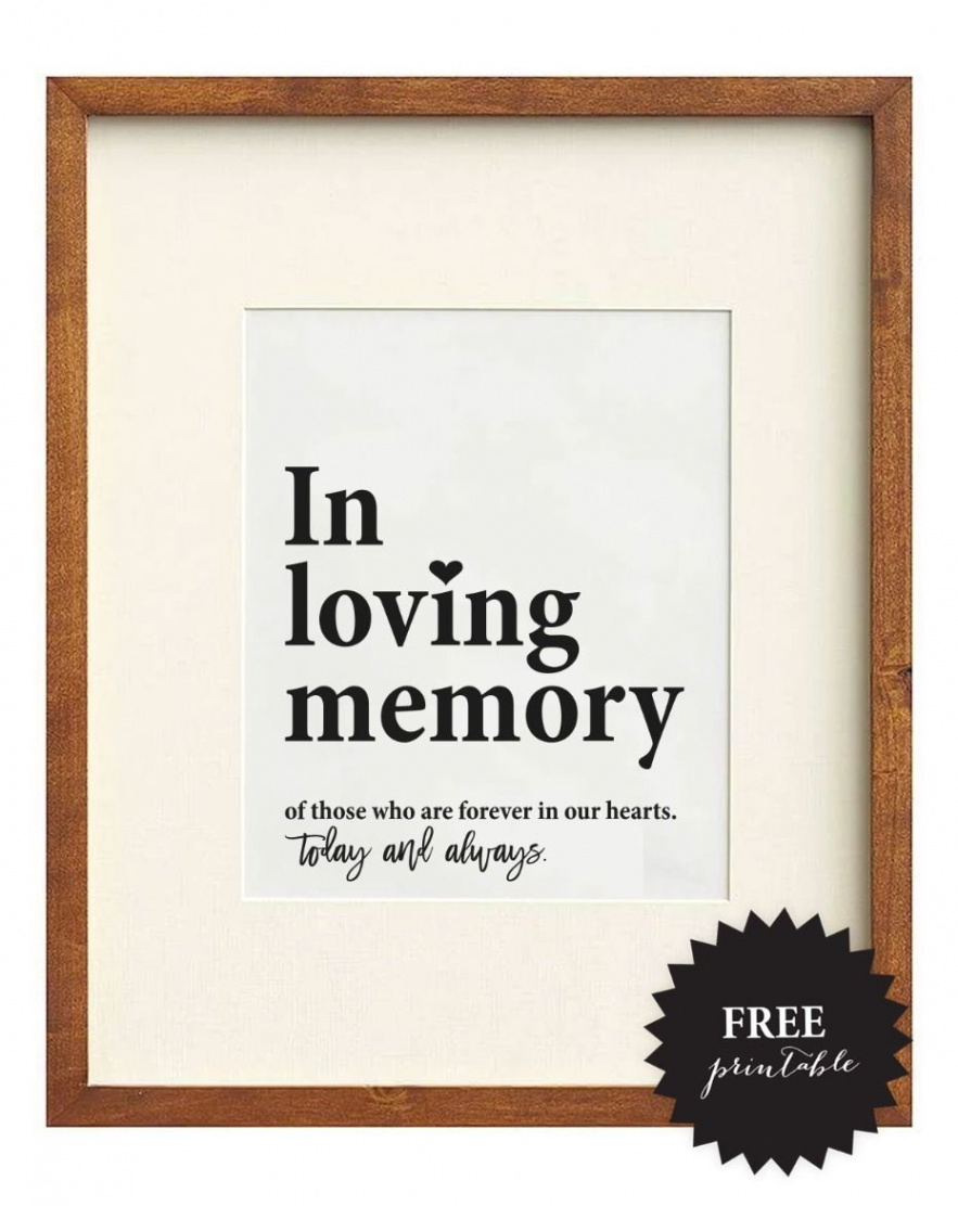 Free Wedding Memorial Signs +  Remembrance Ideas  Wedding