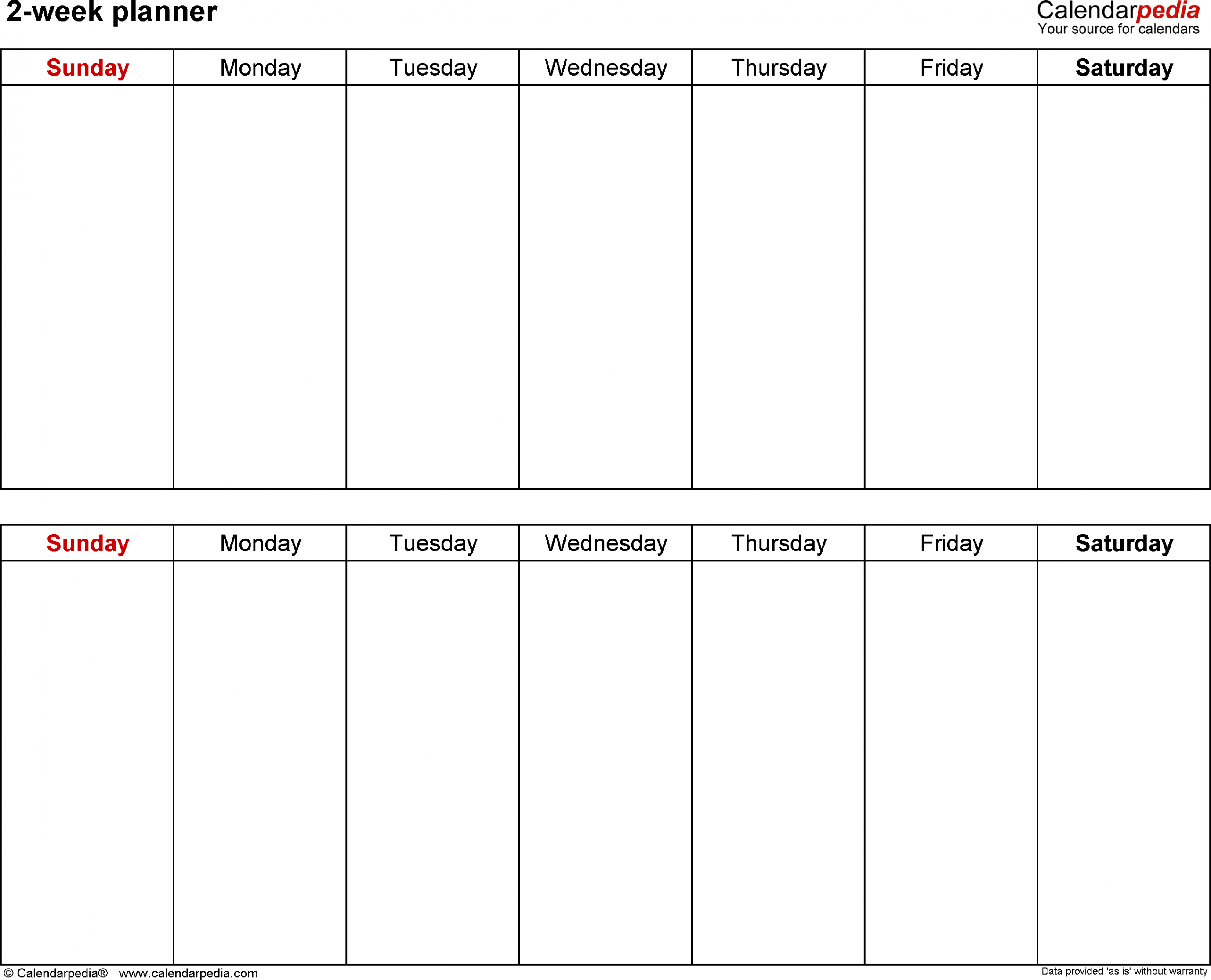 Free Weekly Planners for Microsoft Word - + Templates